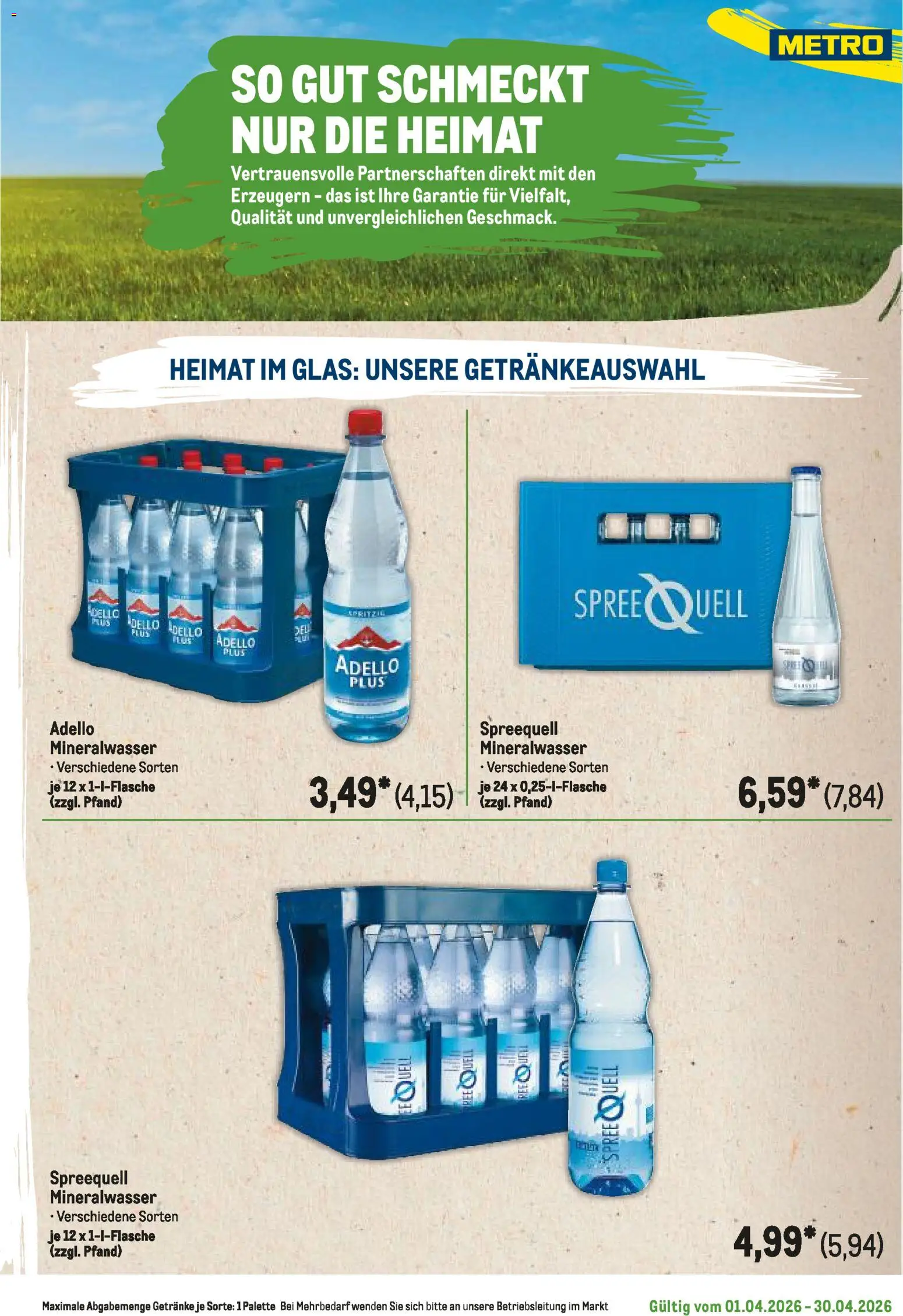 Metro Regionaler Flyer – gültig ab 01.04.2026 | Seite: 81 | Produkte: Mineralwasser