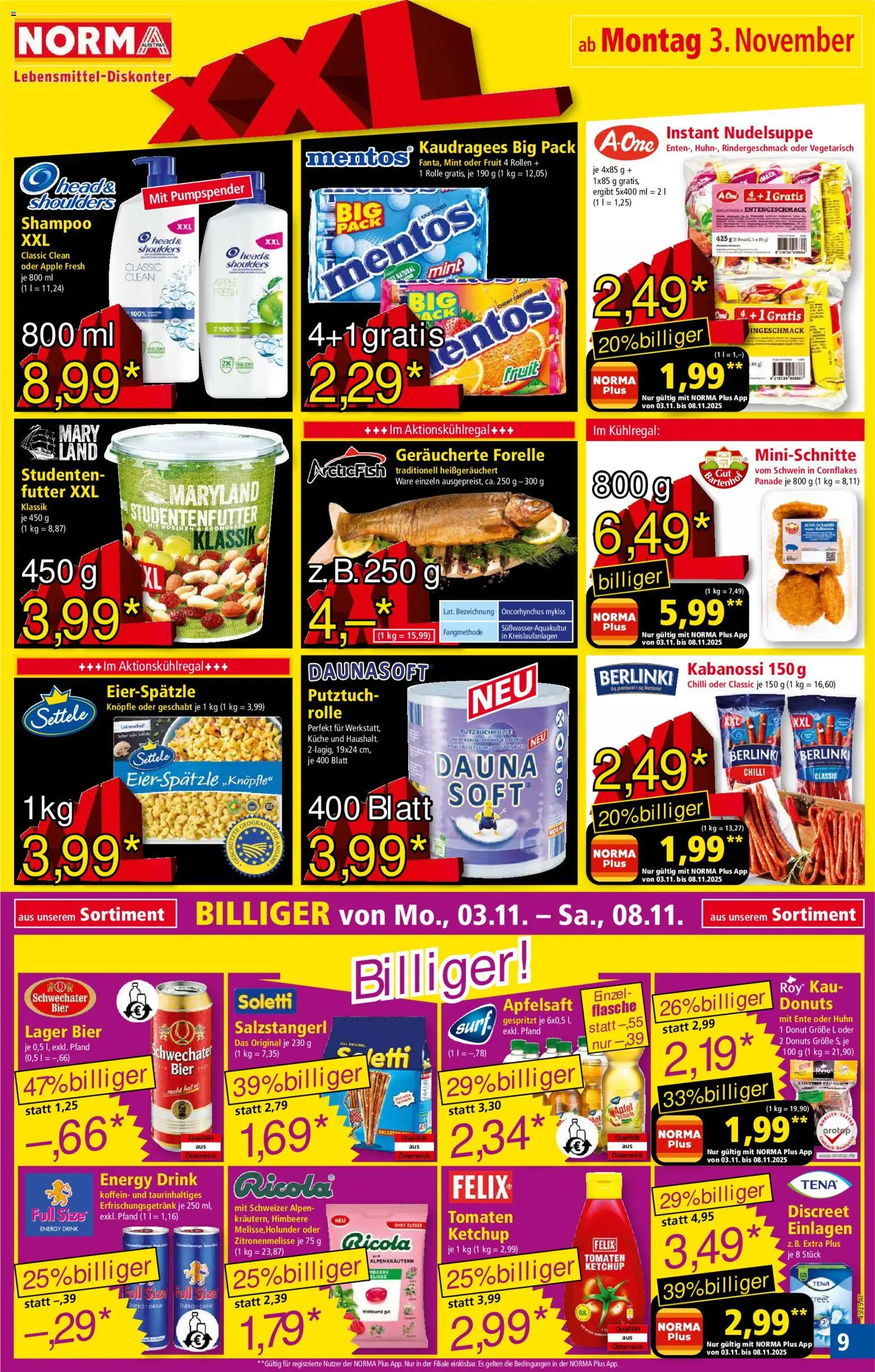 Norma Flugblatt gültig ab 03.11.2025 | Seite: 10 | Produkte: Zucker, Himbeere, Apple, Shampoo