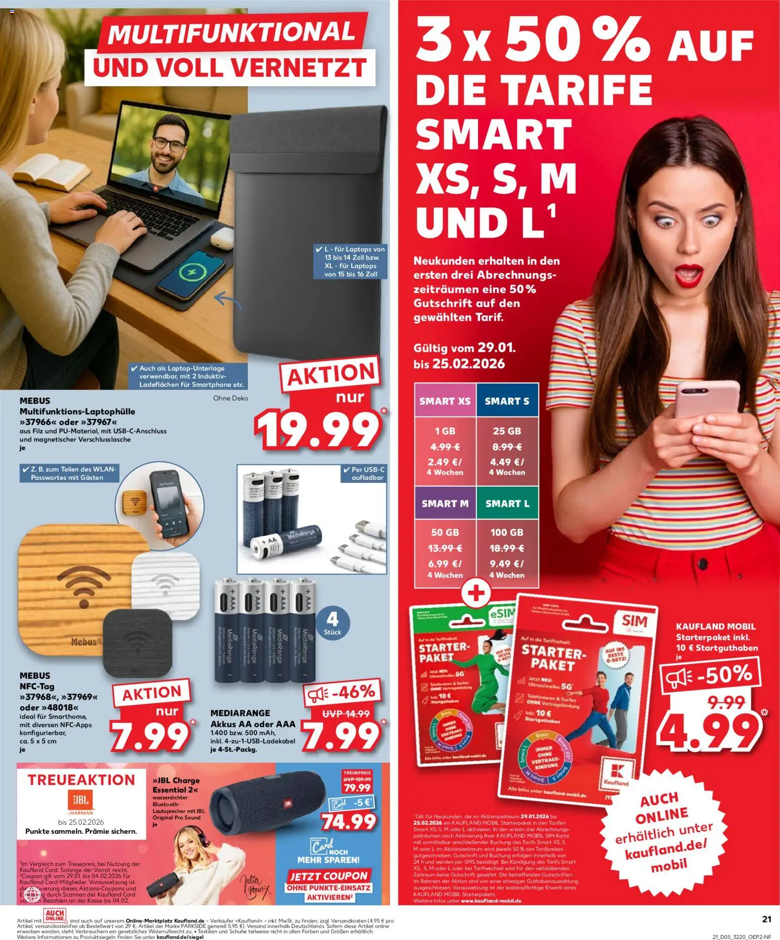 Kaufland prospekt Potsdam	 – gültig ab 29.01.2026 | Seite: 21 | Produkte: Lautsprecher, Laptop, Smartphone