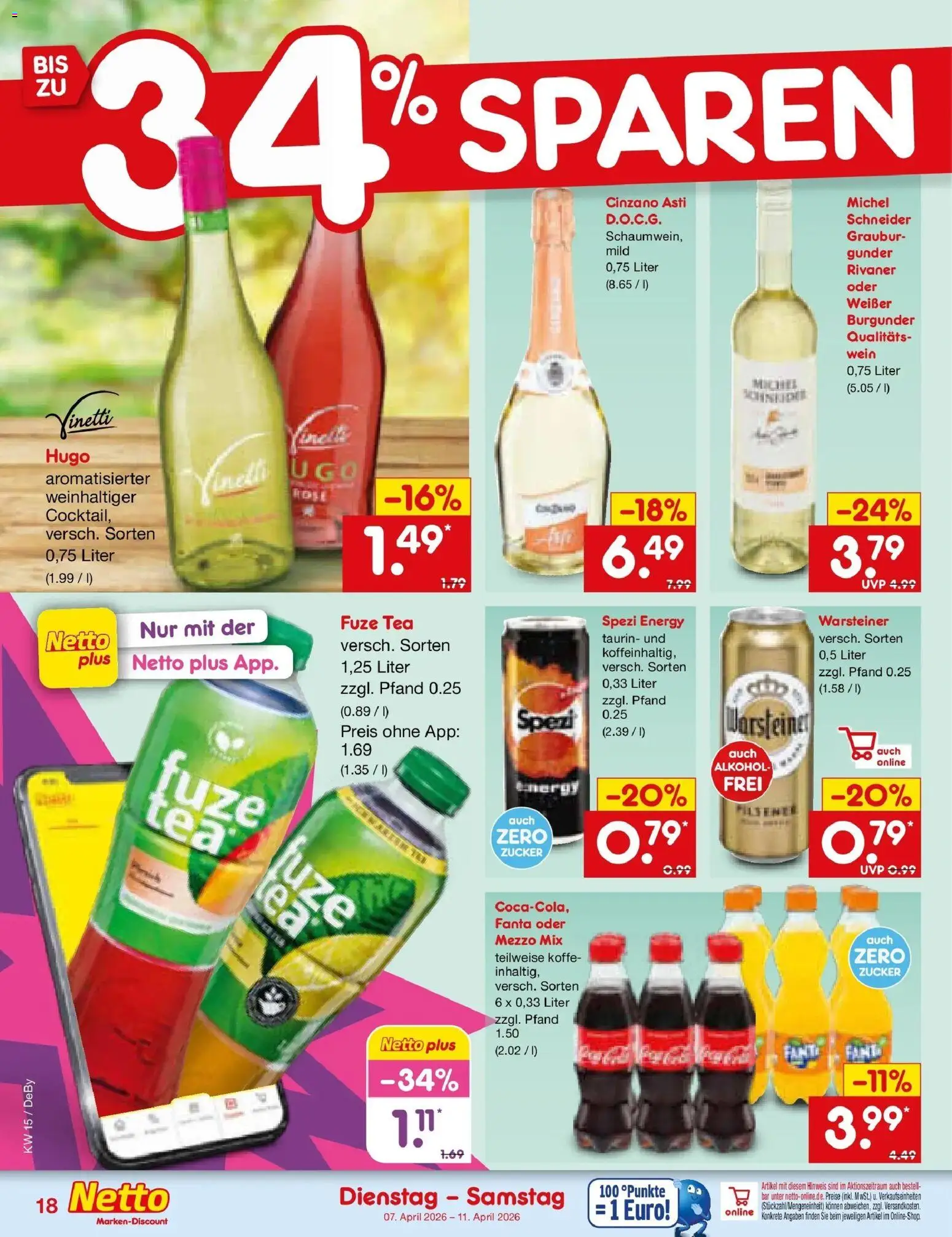 Netto Marken-Discount Prospekt Thierhaupten	 – gültig ab 05.04.2026 | Seite: 20 | Produkte: Fuze tea, Energy, Zucker, Hugo