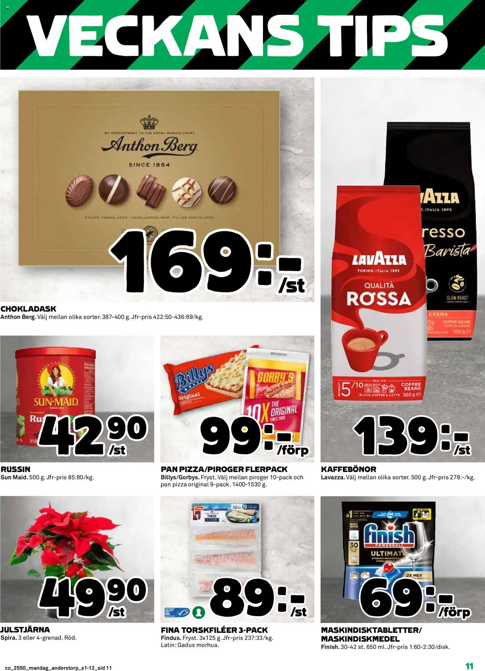 Coop reklamblad aktuell från 08.12.2025 | Sida: 11 | Produkter: Pizza