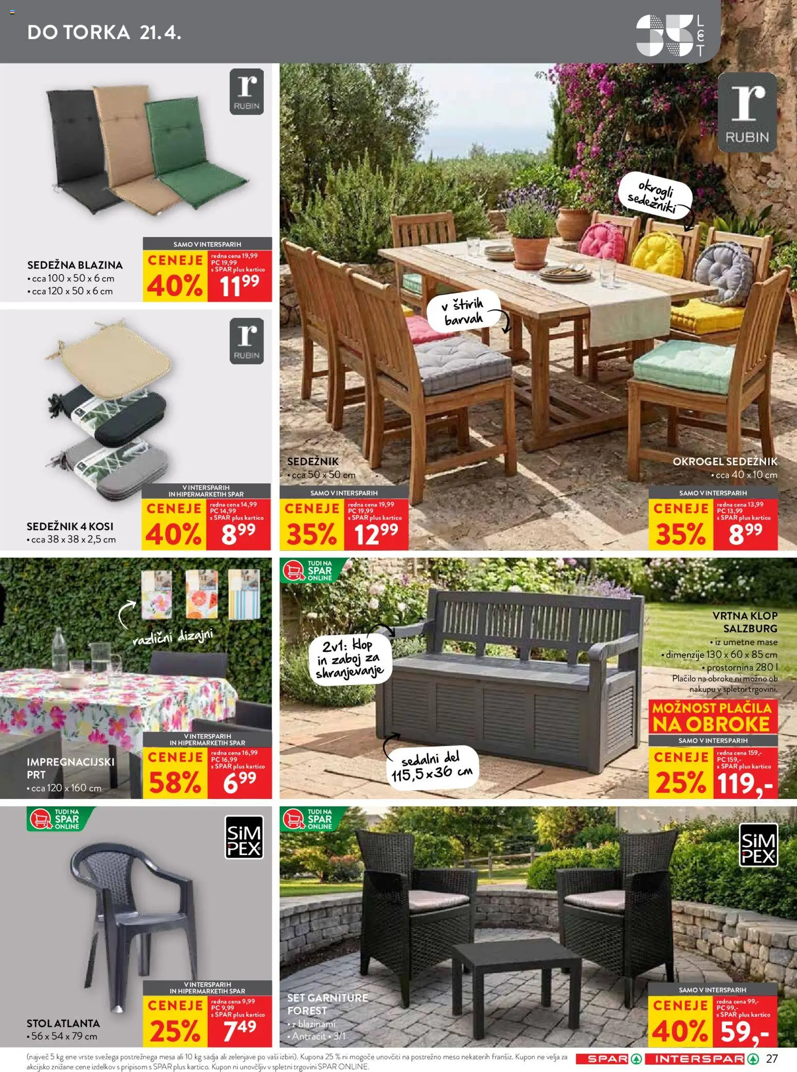 Novi Spar katalog ponudbe – veljaven od 08.04.2026 | Stran: 31 | Izdelki: Blazina, Stol, Zaboj