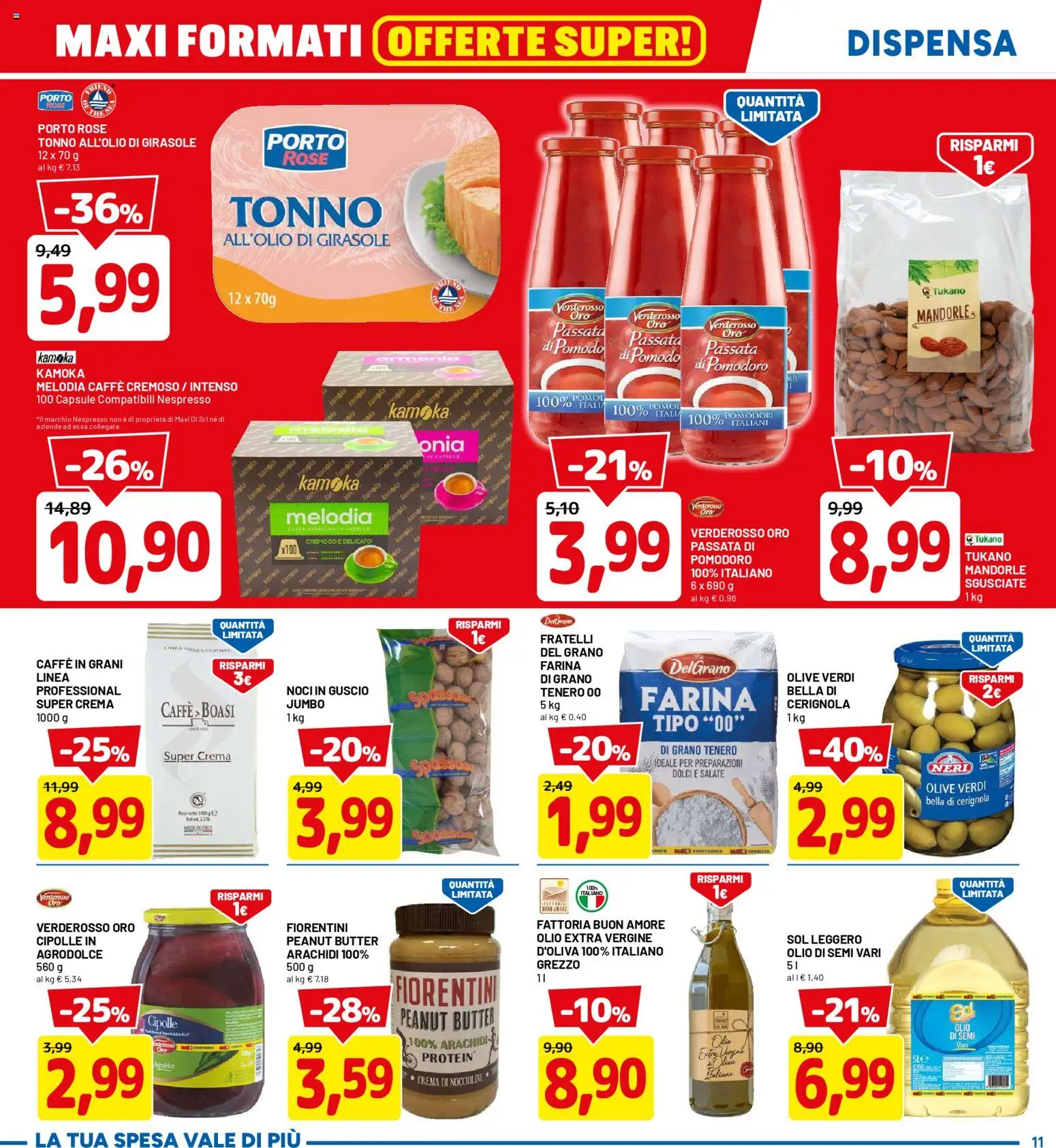 Volantino D Più del 20.04.2026 | Pagina: 11 | Prodotti: Cipolle, Pomodoro, Olive, Noci