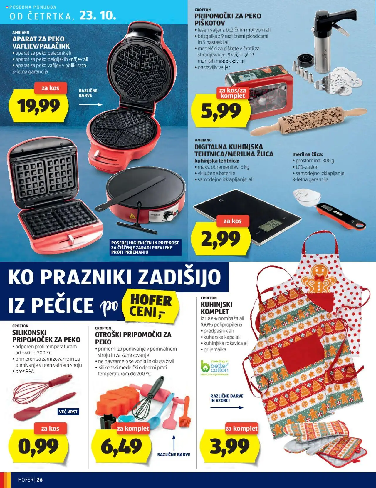 Novi Hofer katalog ponudbe – veljaven od 16.10.2025 | Stran: 26 | Izdelki: Žlica, Baterije, Kos, Brizgalka