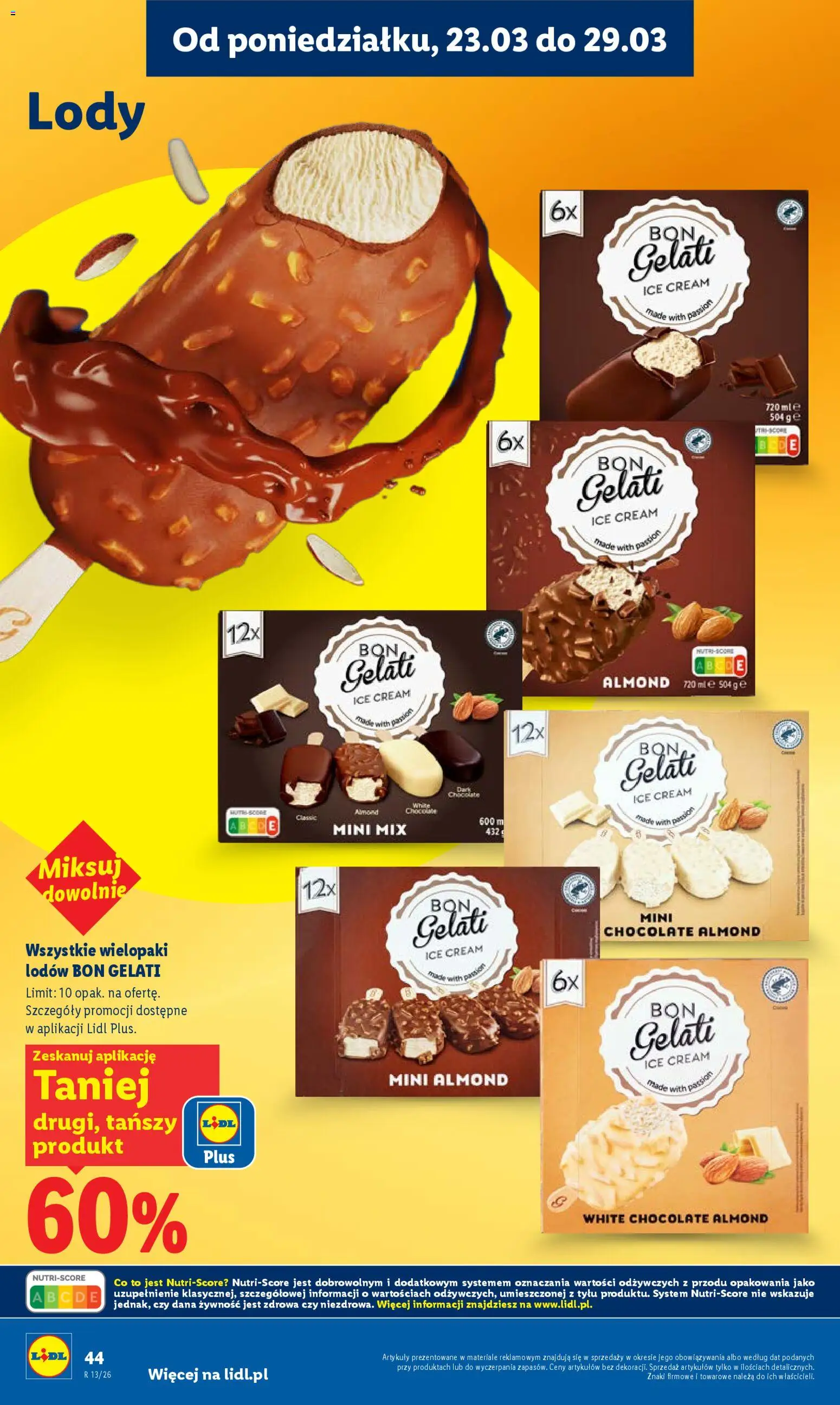 Lidl Polsko leták od 23.03.2026 | Strana: 44 | Produkty: Bon Gelati