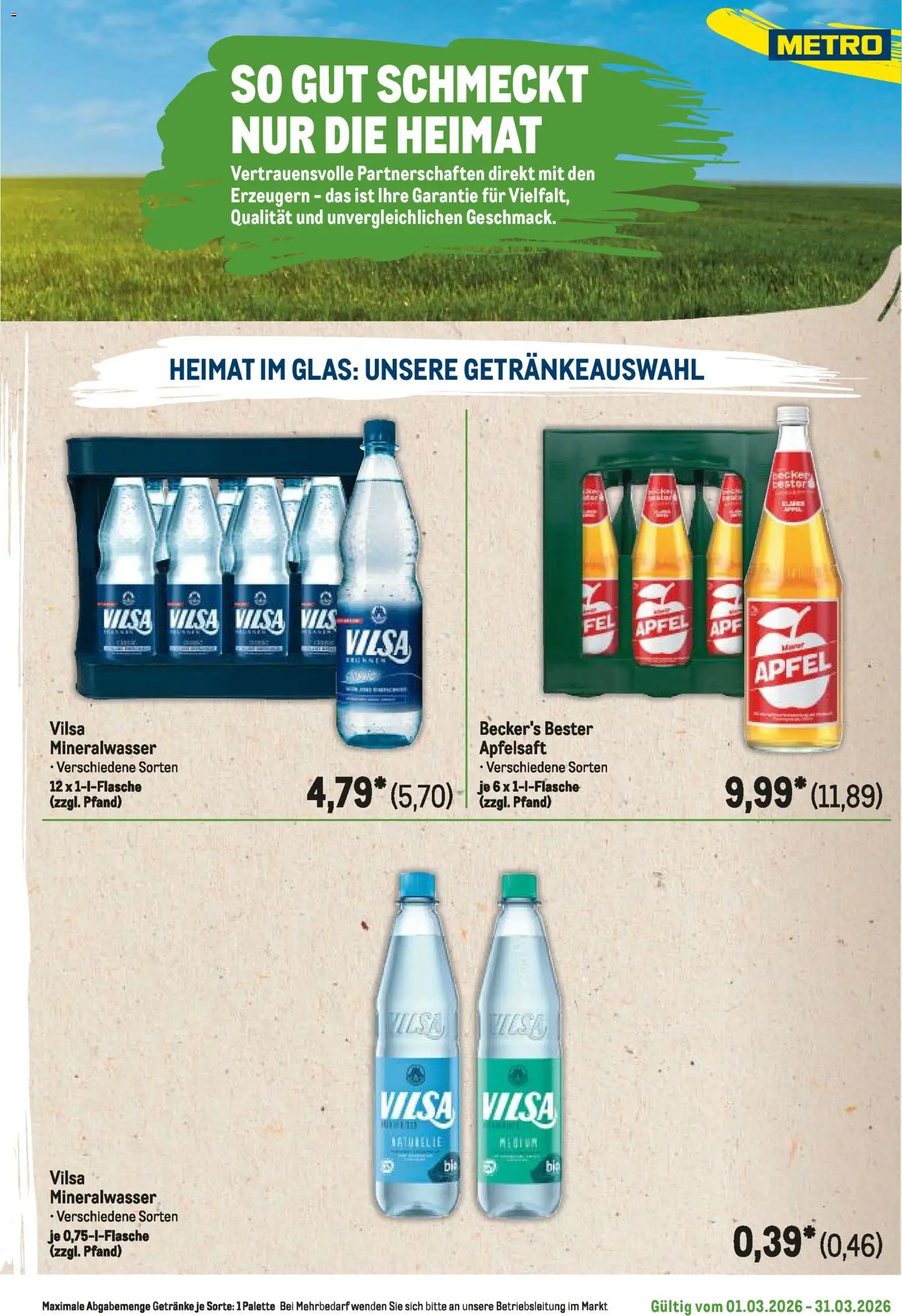 Metro Regionaler Flyer – gültig ab 01.03.2026 | Seite: 43 | Produkte: Äpfel, Apfelsaft, Mineralwasser
