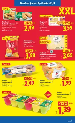 Vista previa Bon Gelati Helado de chocolate blanco, 8 x 120 ml (8 x 84 g peso escurrido) válido desde el 30.03.2026 | Página: 29 | Productos: Gelatina, Queso, Helado, Peso