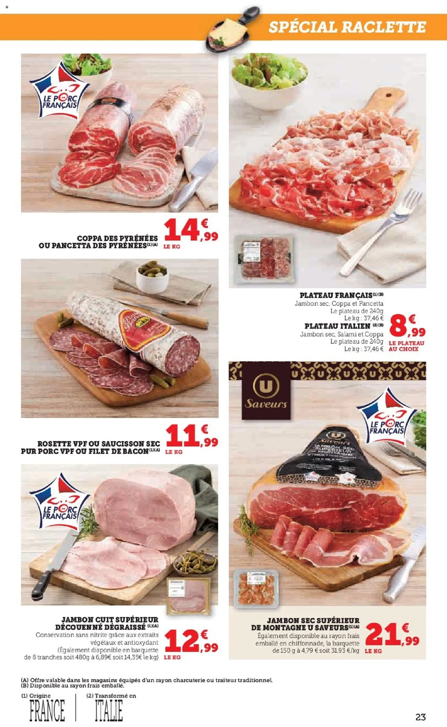 {H1} | Page: 23 | Produits: Saucisson, Plateau, Salami, Porc