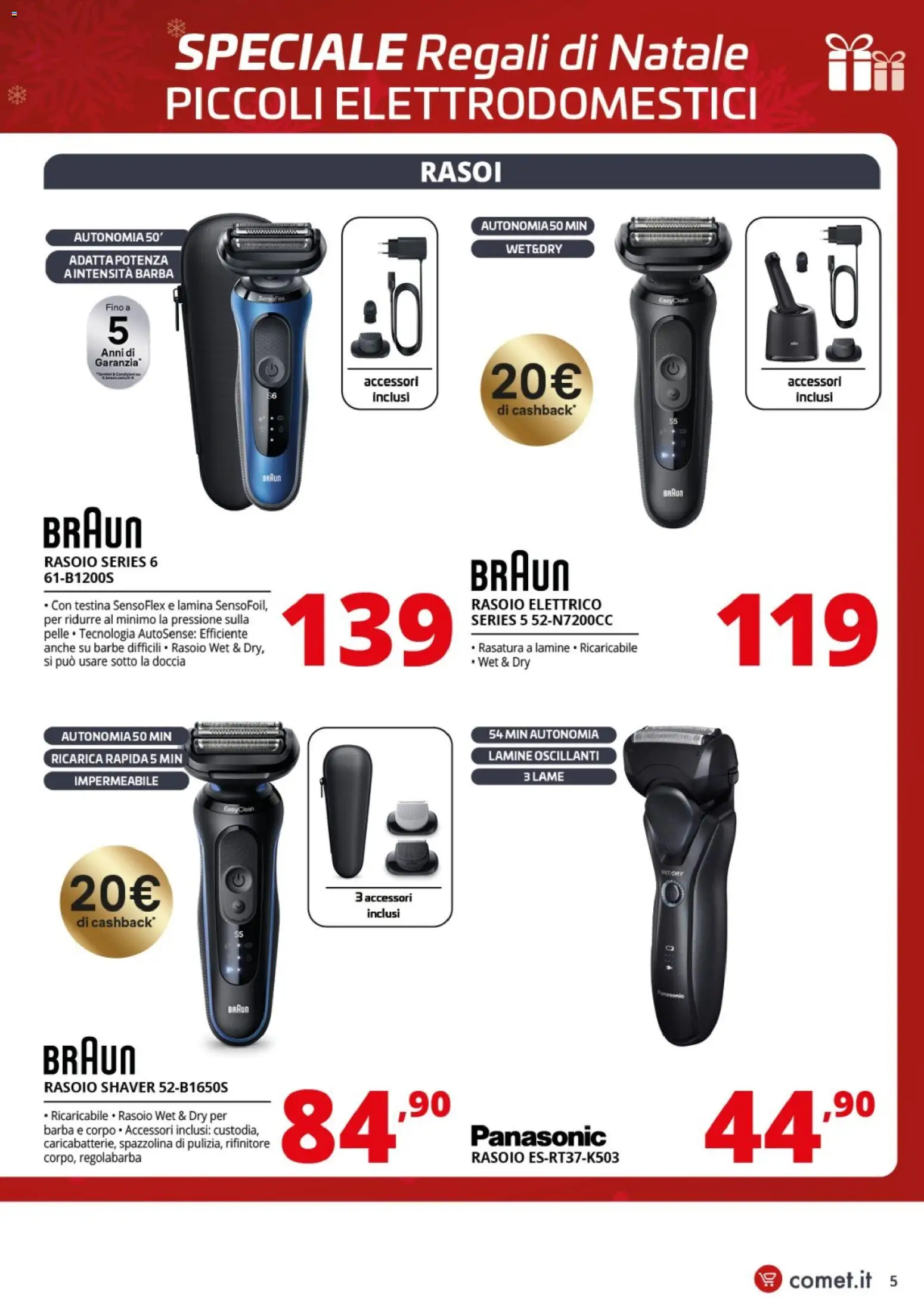 Volantino Comet del 01.12.2025 | Pagina: 5 | Prodotti: Rasoio, Regolabarba, Rasoio elettrico, Doccia