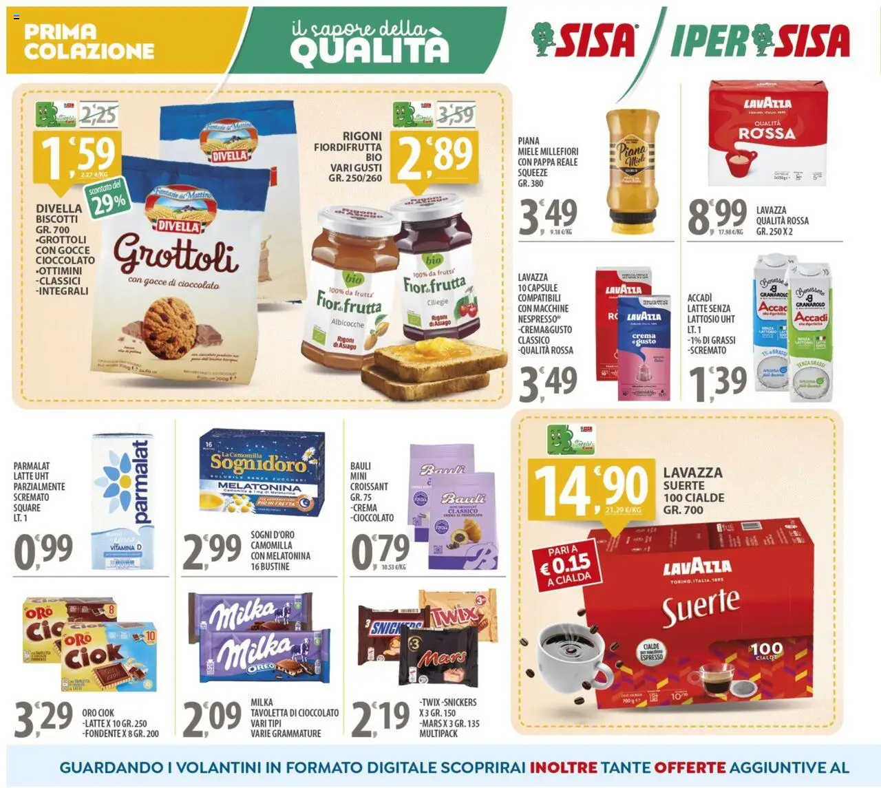 Volantino SISA del 03.10.2025 | Pagina: 8 | Prodotti: Biscotti, Frutta, Latte, Albicocche