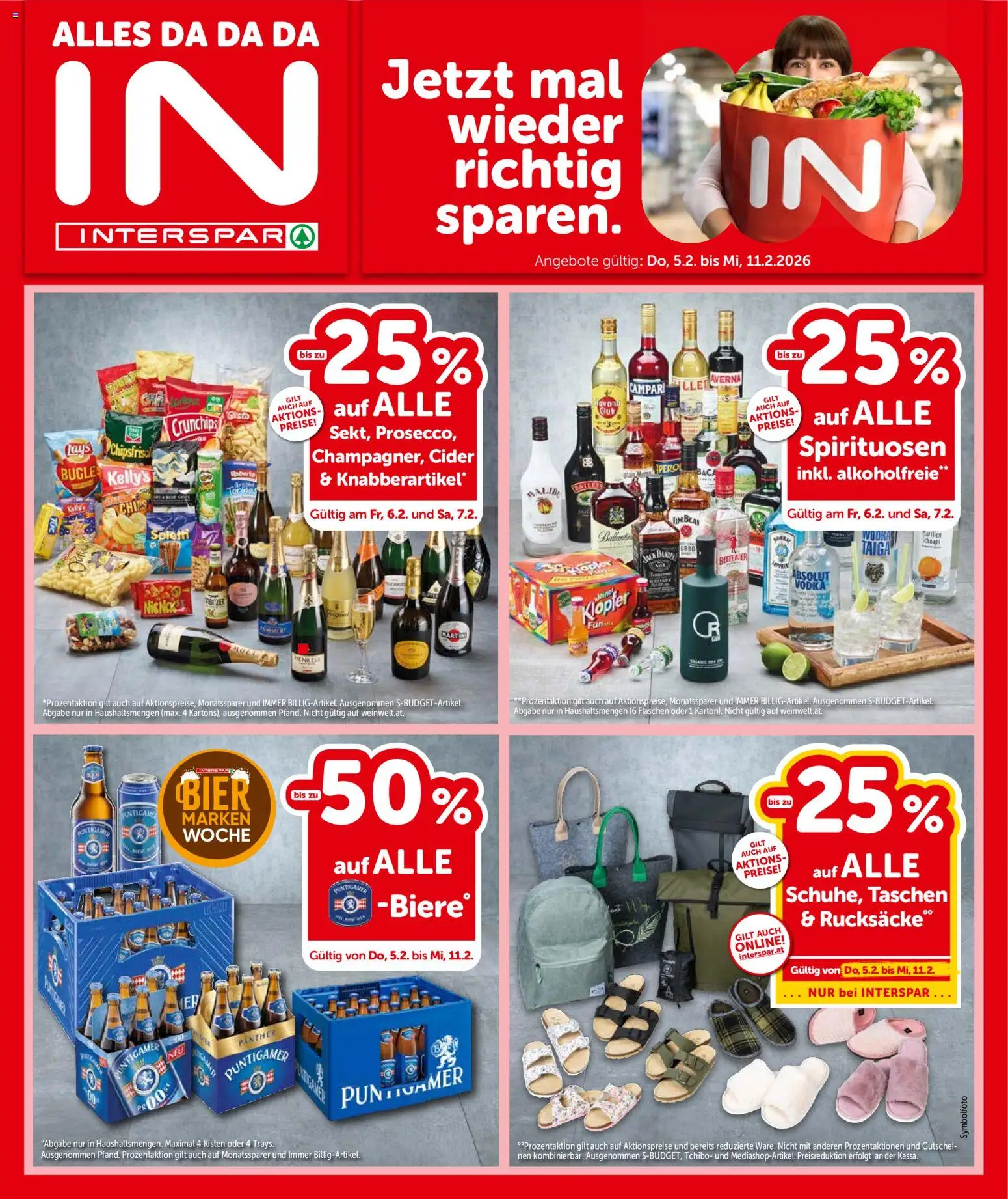 Interspar Flugblatt - Osttirol gültig ab 05.02.2026 | Seite: 1 | Produkte: Chips, Wodka, Nauriit, Bier