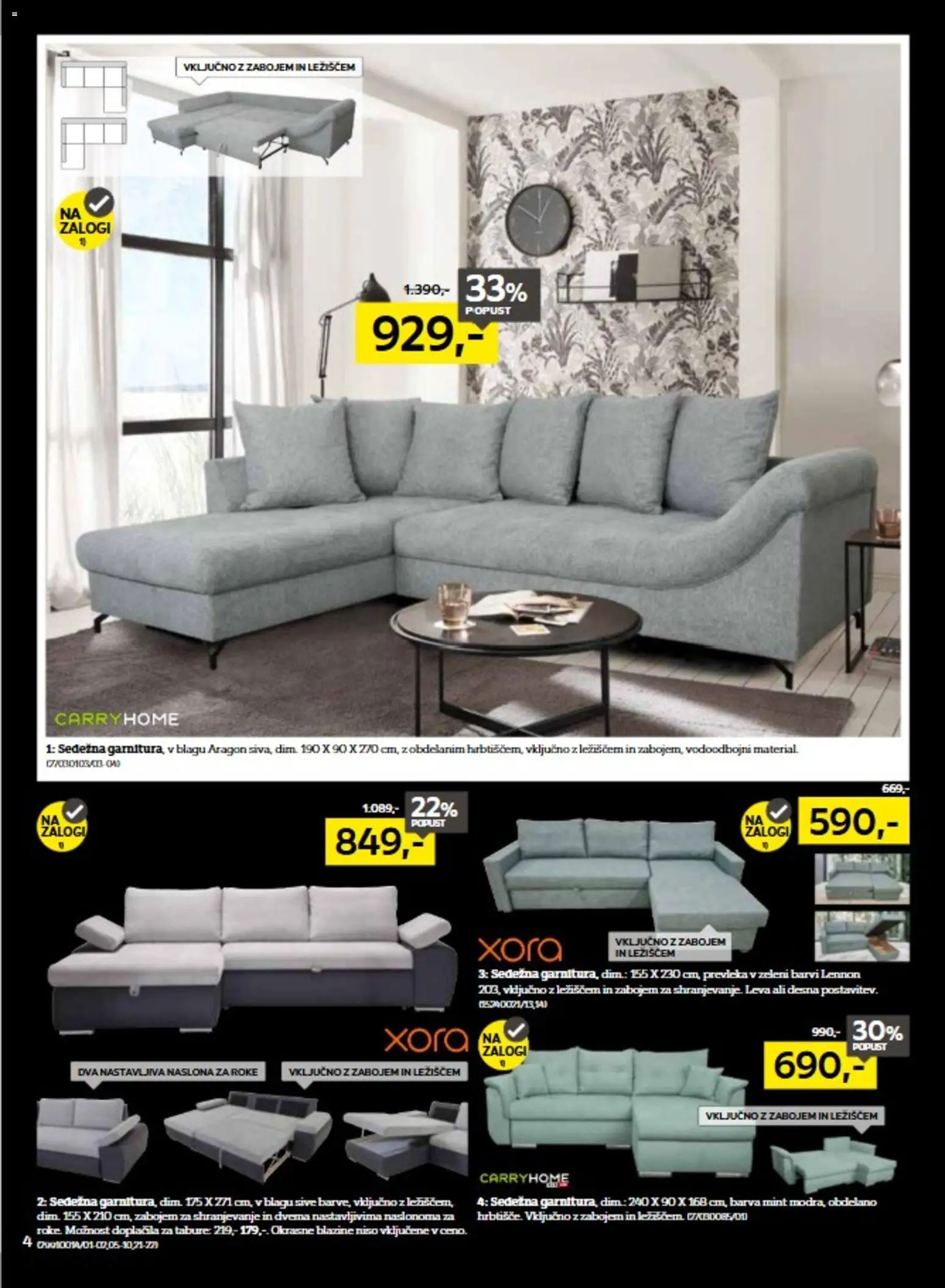 Novi XXXL Lesnina katalog ponudbe – veljaven od 04.11.2025 | Stran: 4 | Izdelki: Prevleka, Tabure, Barva