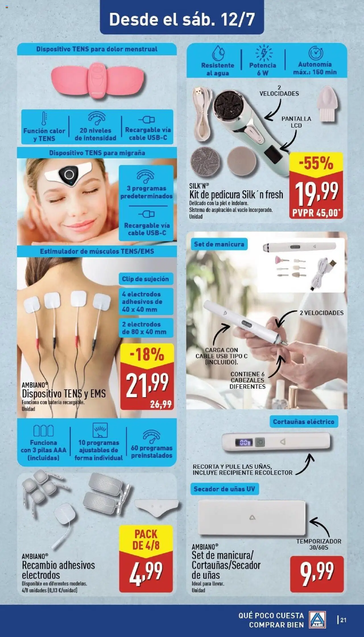 Aldi folleto Canarias │ válido desde el 07.07.2025 | Página: 21 | Productos: Βερμούτ, Cable, USB, Batería