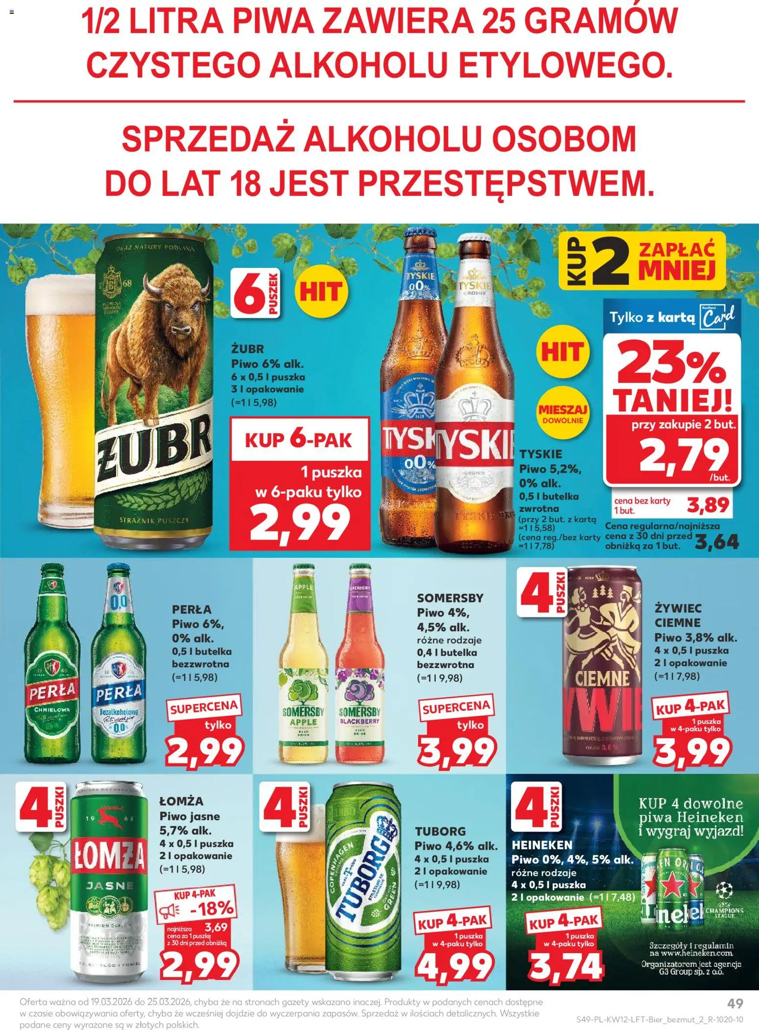 Kaufland Polsko leták od 19.03.2026 | Strana: 49 | Produkty: Zubr, Apple, Perla, Karty
