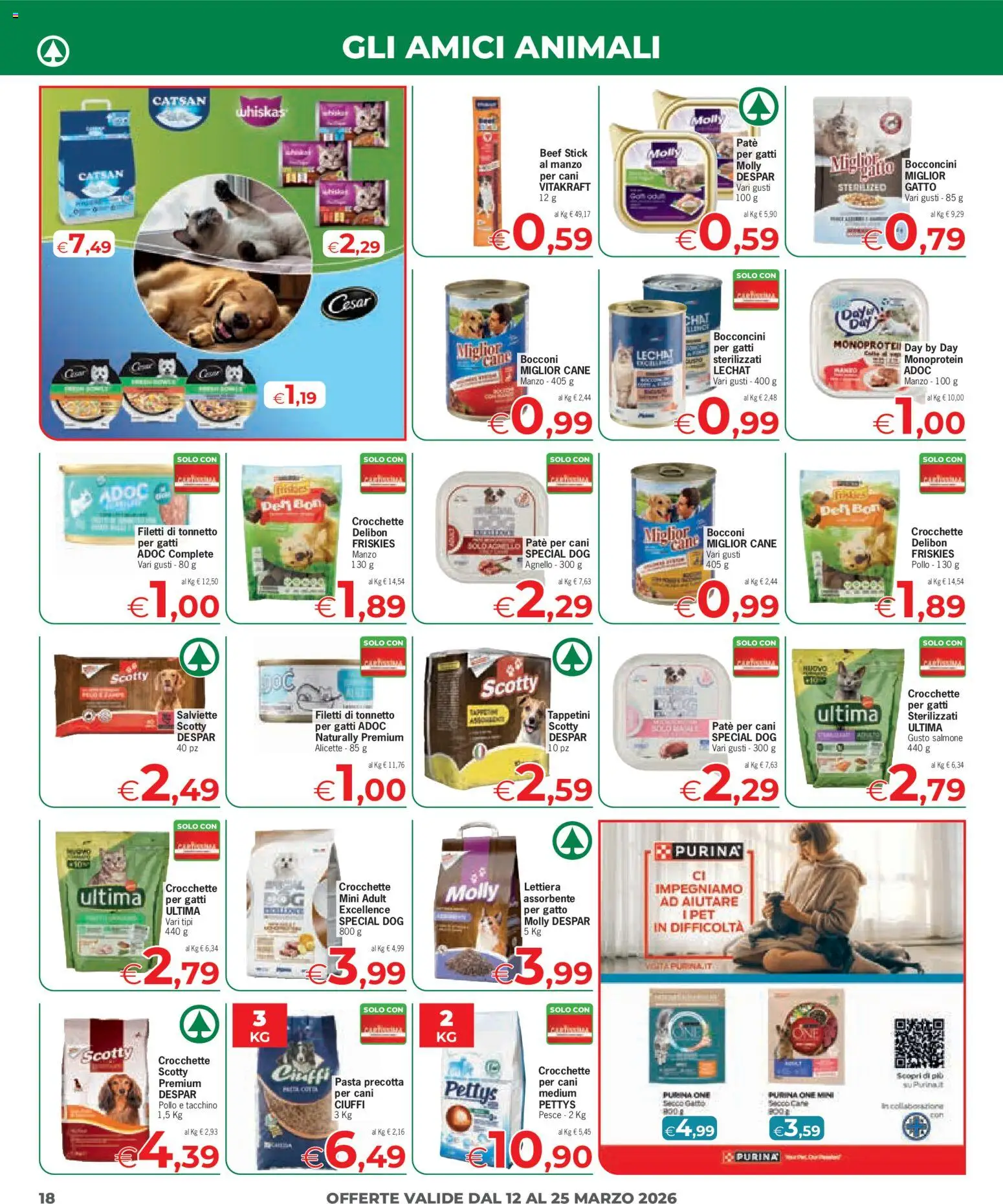 Volantino Eurospar del 12.03.2026 | Pagina: 18 | Prodotti: Pollo, Salmone, Tacchino, Crocchette