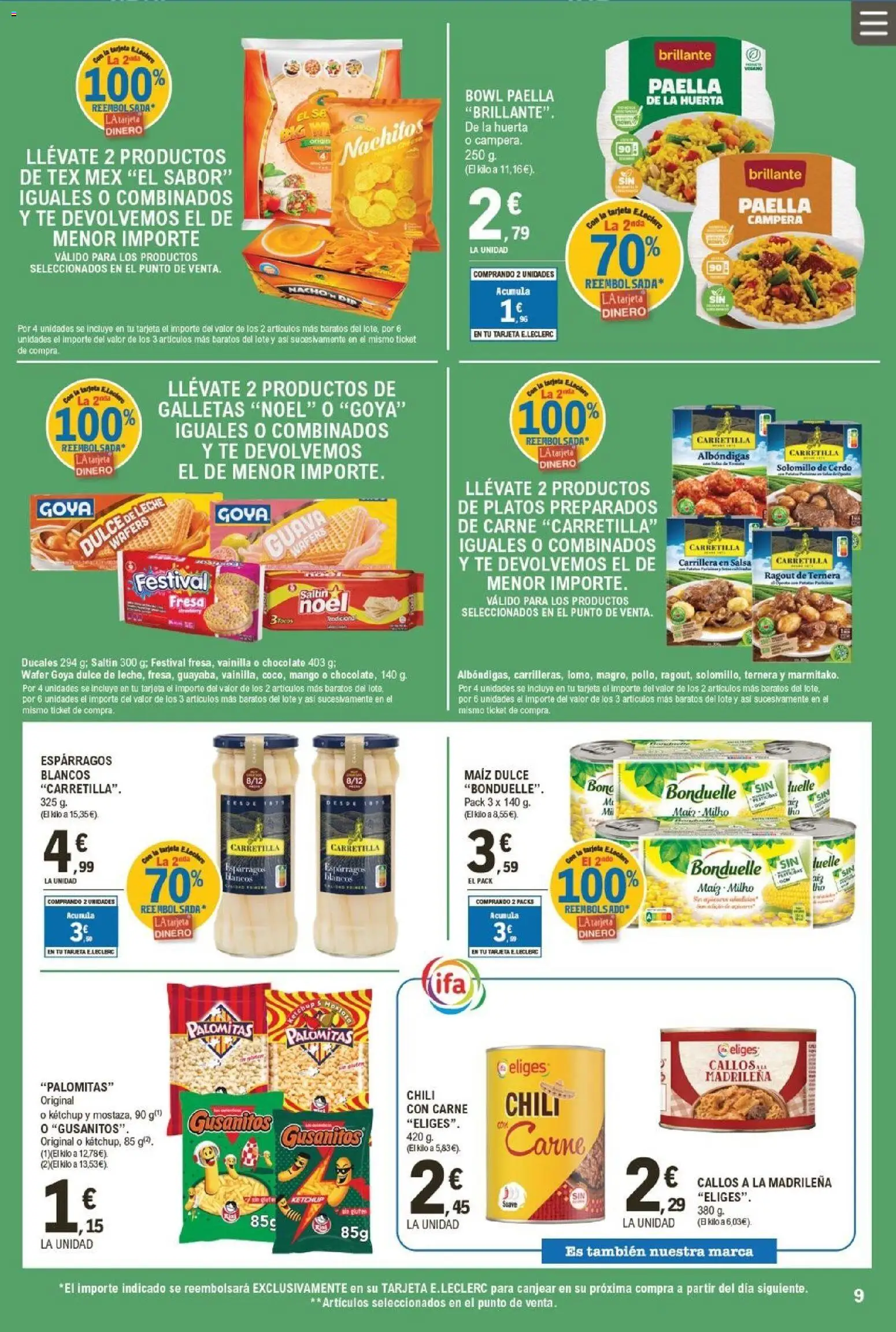 E.Leclerc folleto │ válido desde el 05.11.2025 | Página: 9 | Productos: Chocolate, Νερό καρύδας, Té, Galletas
