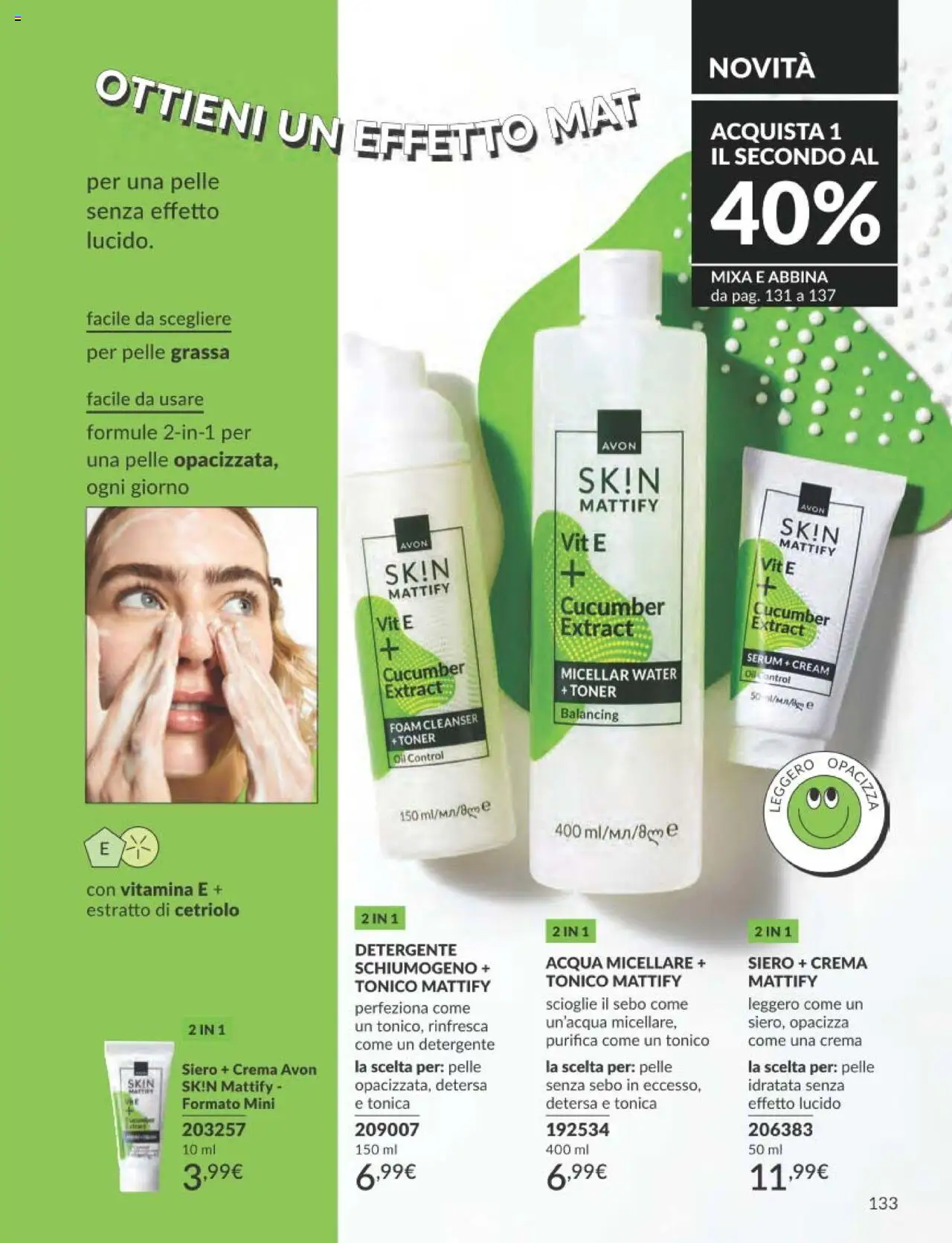 Volantino Avon del 01.09.2025 | Pagina: 133 | Prodotti: Acqua micellare, Detergente, Acqua, Toner
