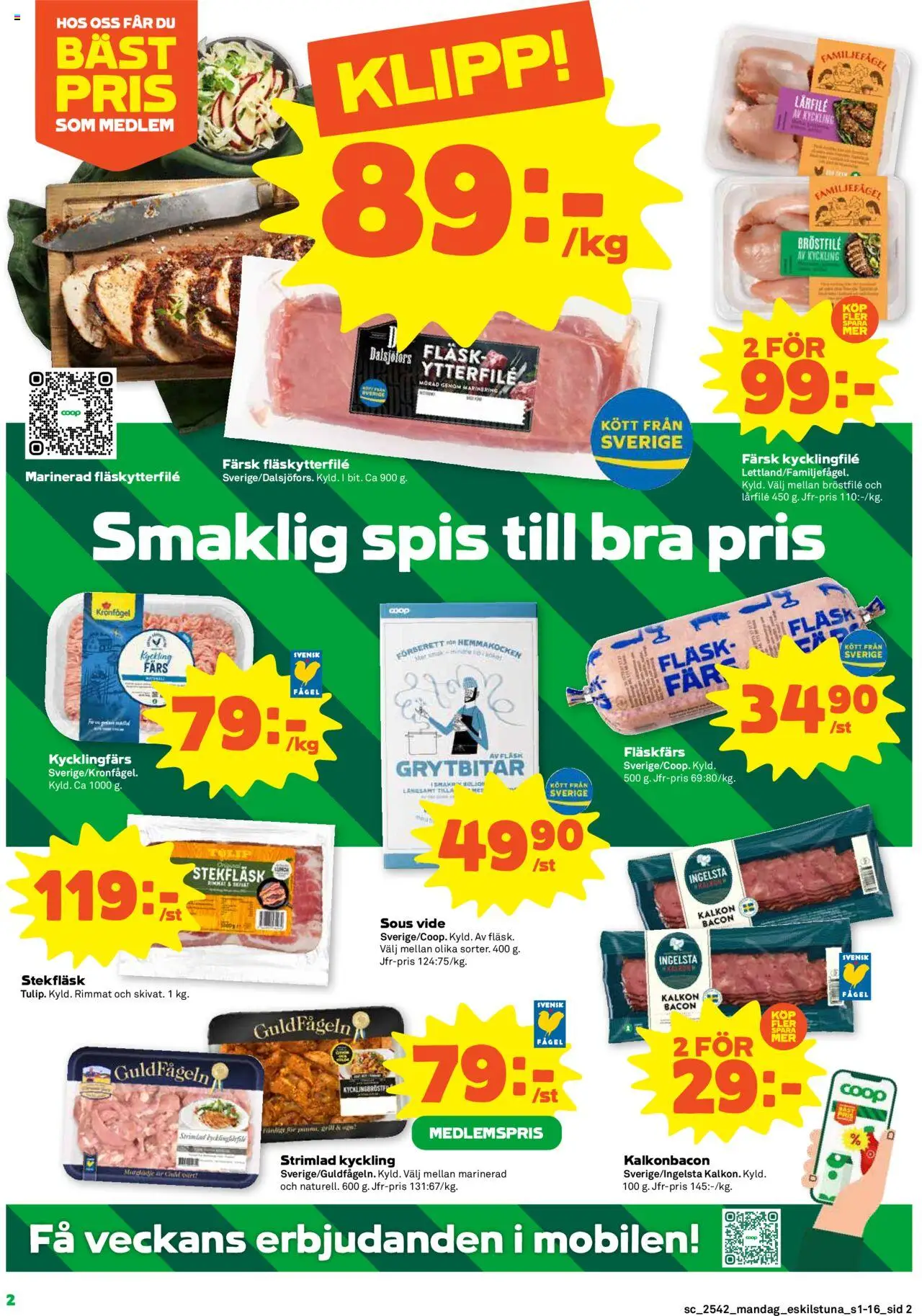 Stora Coop reklamblad aktuell från 13.10.2025 | Sida: 2 | Produkter: Grill, Kycklingfile, Fläskytterfilé, Fläsk