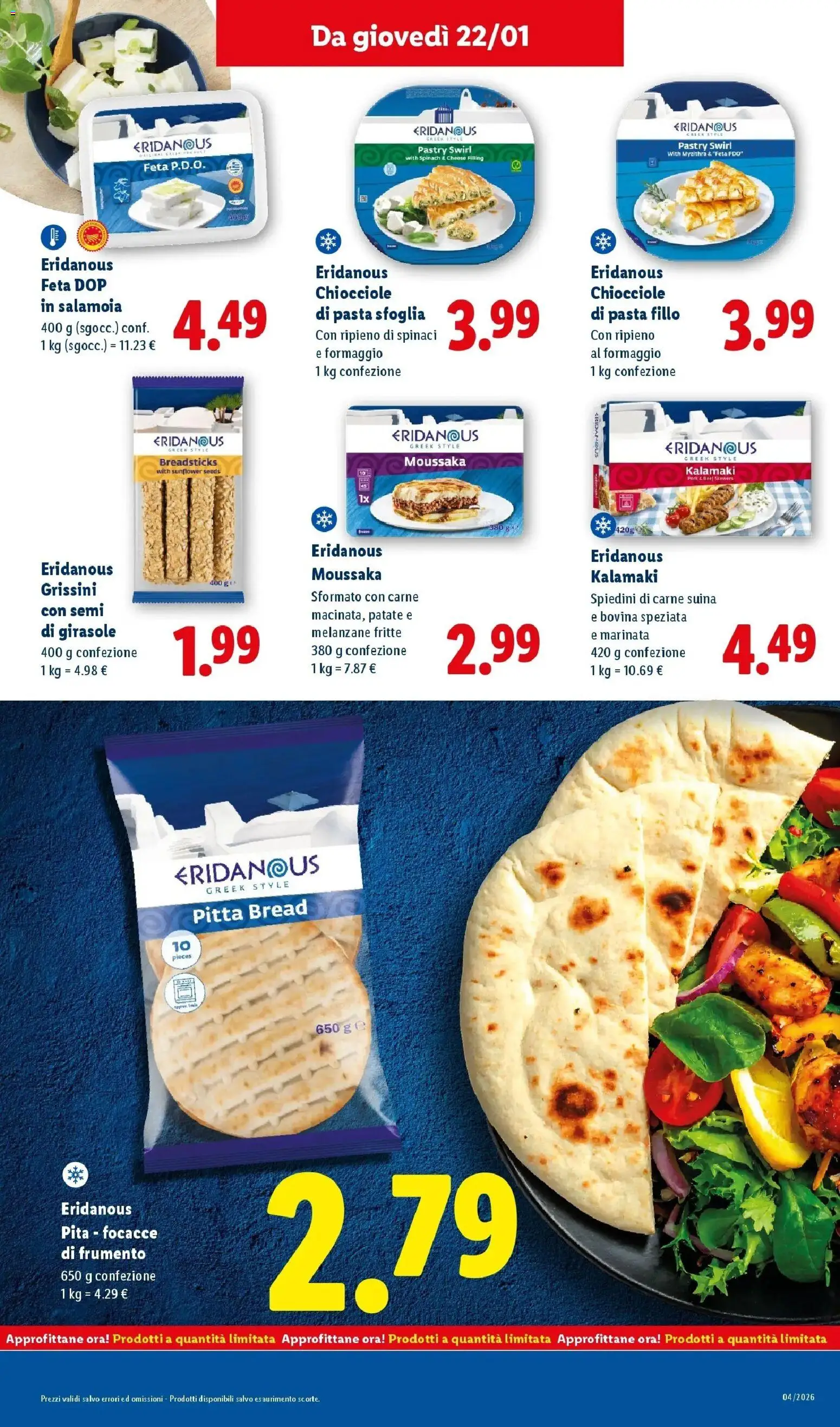 Volantino Lidl del 19.01.2026 | Pagina: 25 | Prodotti: Pasta sfoglia, Patate, Grissini, Feta