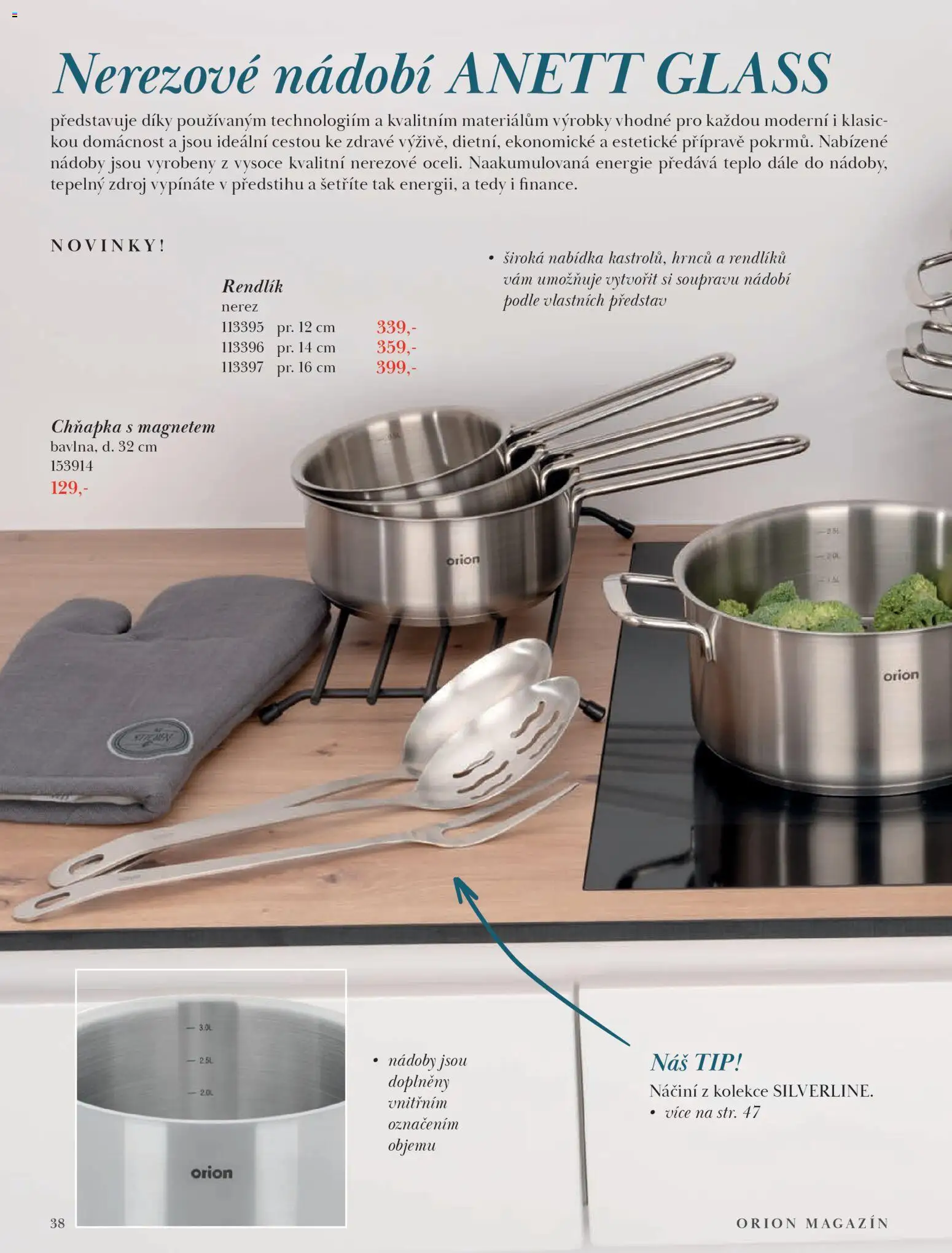 Orion leták - Jaro/Léto 2026 od 09.03.2026 | Strana: 38 | Produkty: Nádobí, Chňapka, Rendlík