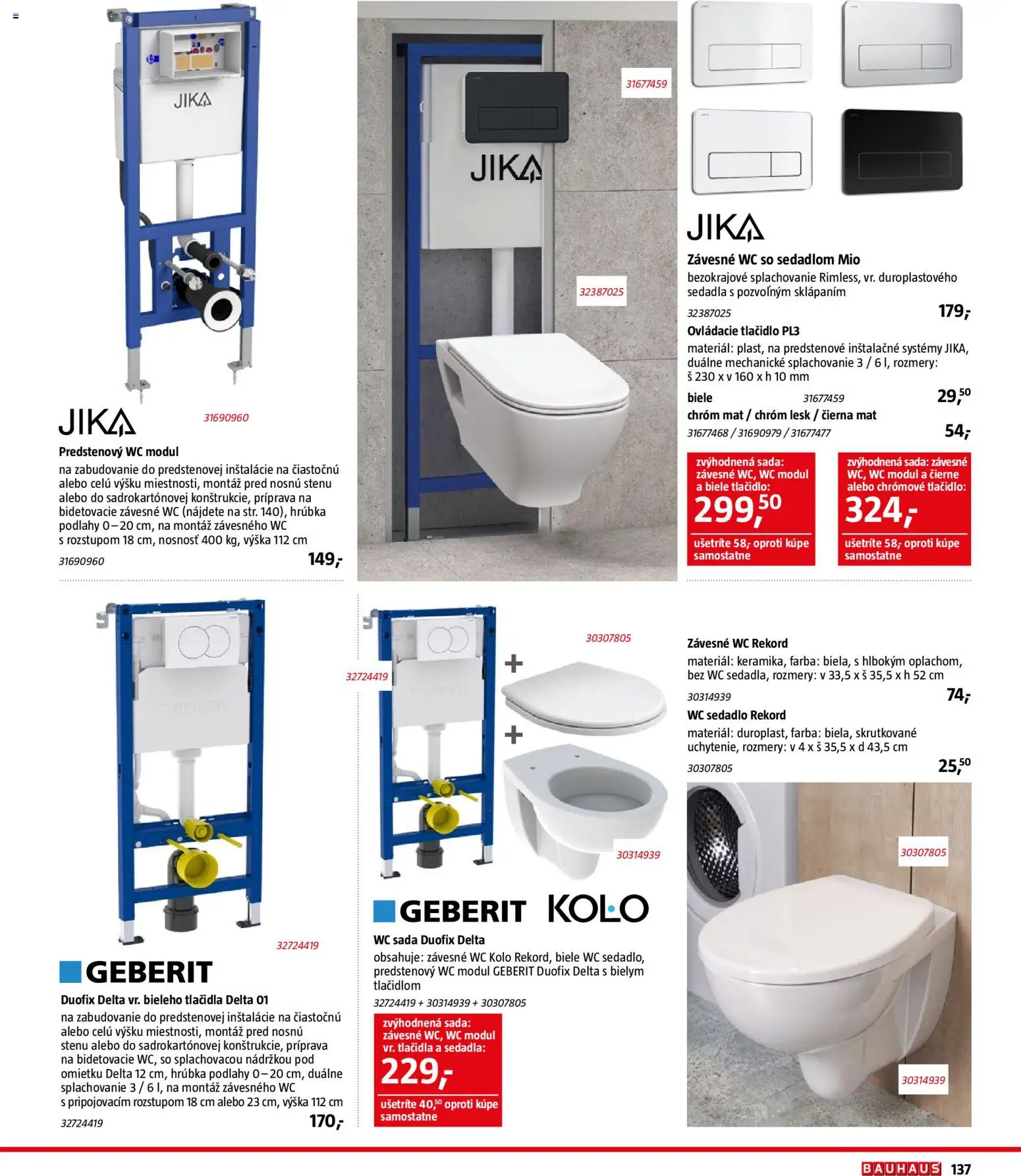 Nové Bauhaus akcie – leták je platný od 15.12.2025 | Strana: 137 | Produkty: Geberit, Wc