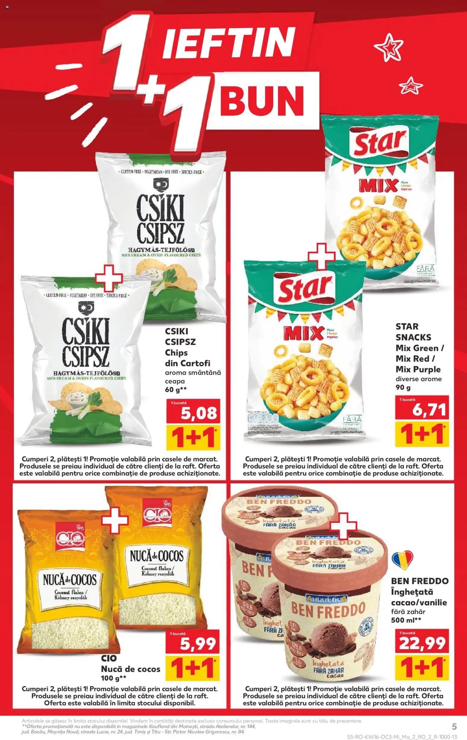 Kaufland RO akciós ujság - amely érvényes a következő dátumtól: 15.04.2026 | Oldal: 5 | Termékek: Chips, Csipsz