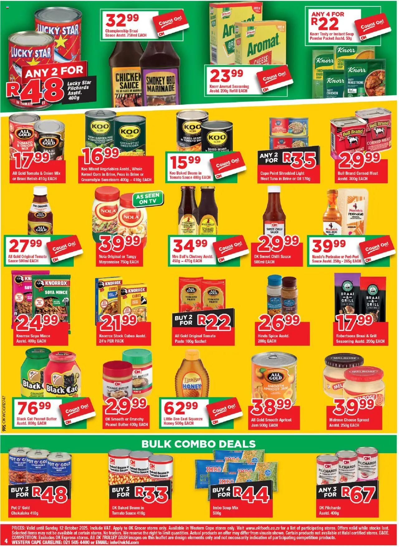 New OK Foods catalogue – valid from 24.09.2025 | Page: 4 | Products: Seasoning, Soup, Peanut butter, Marinade