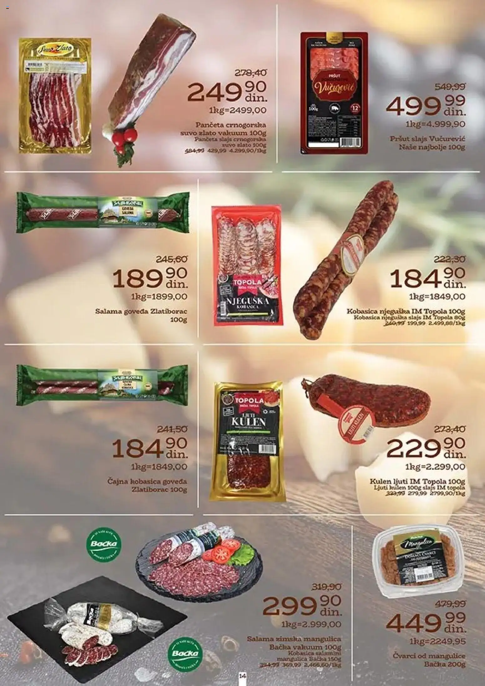 Univerexport katalog - važi od 06.11.2025 | Strana: 12 | Proizvode: Pršut, Panceta, Kulen, Kobasica