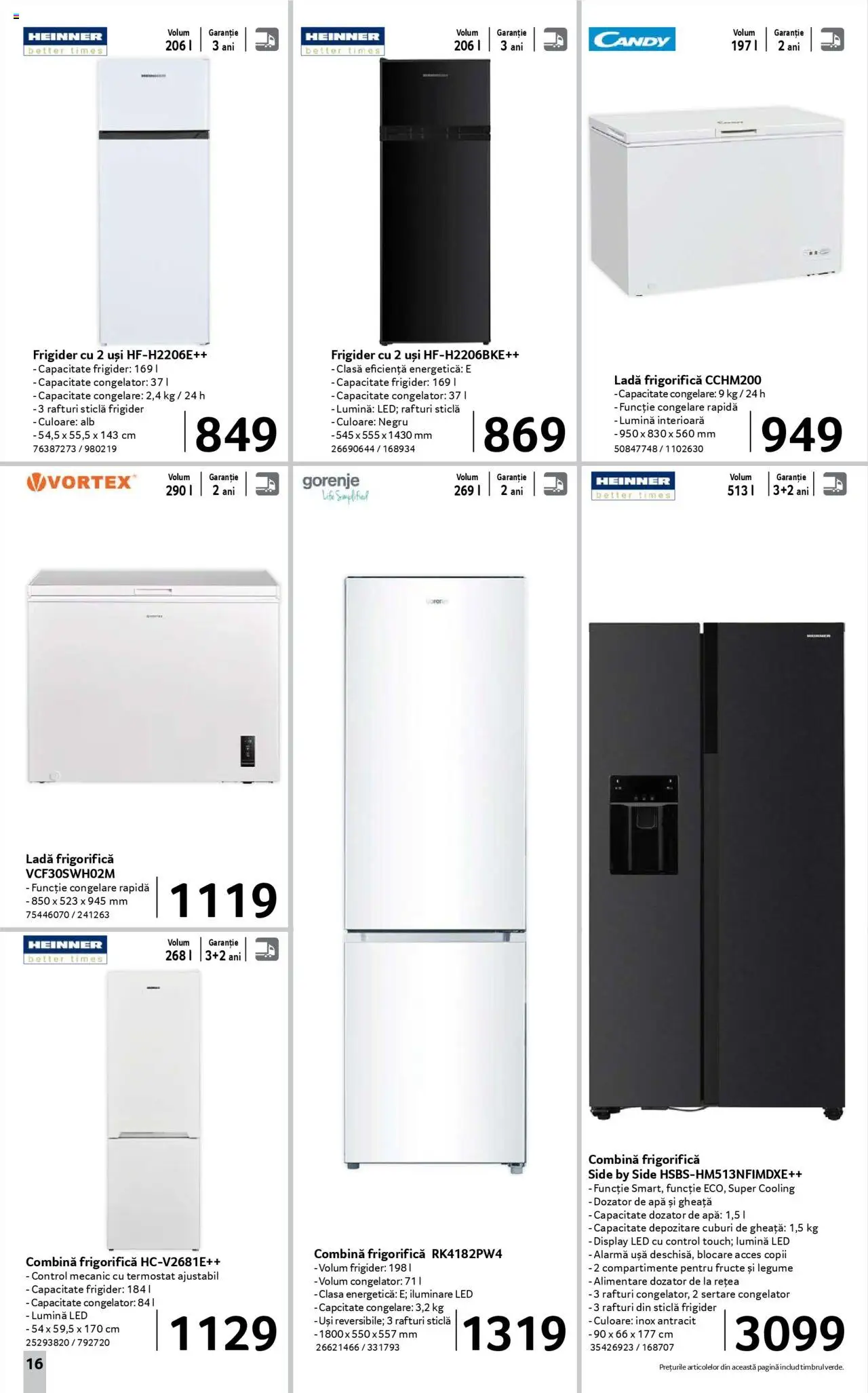 Catalog Selgros - Nonfood – valabil de la 08.08.2025 | Pagină: 16 | Produse: Frigider, Congelator, Ușă, Apă