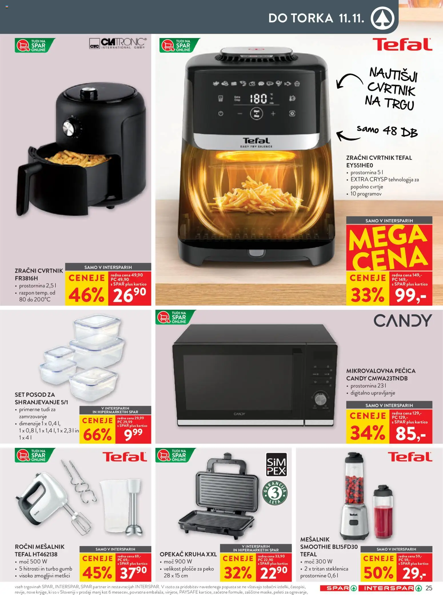 Novi Spar katalog ponudbe – veljaven od 29.10.2025 | Stran: 33 | Izdelki: Mesalnik, Steklenica, Pecica, Mikrovalovna pecica