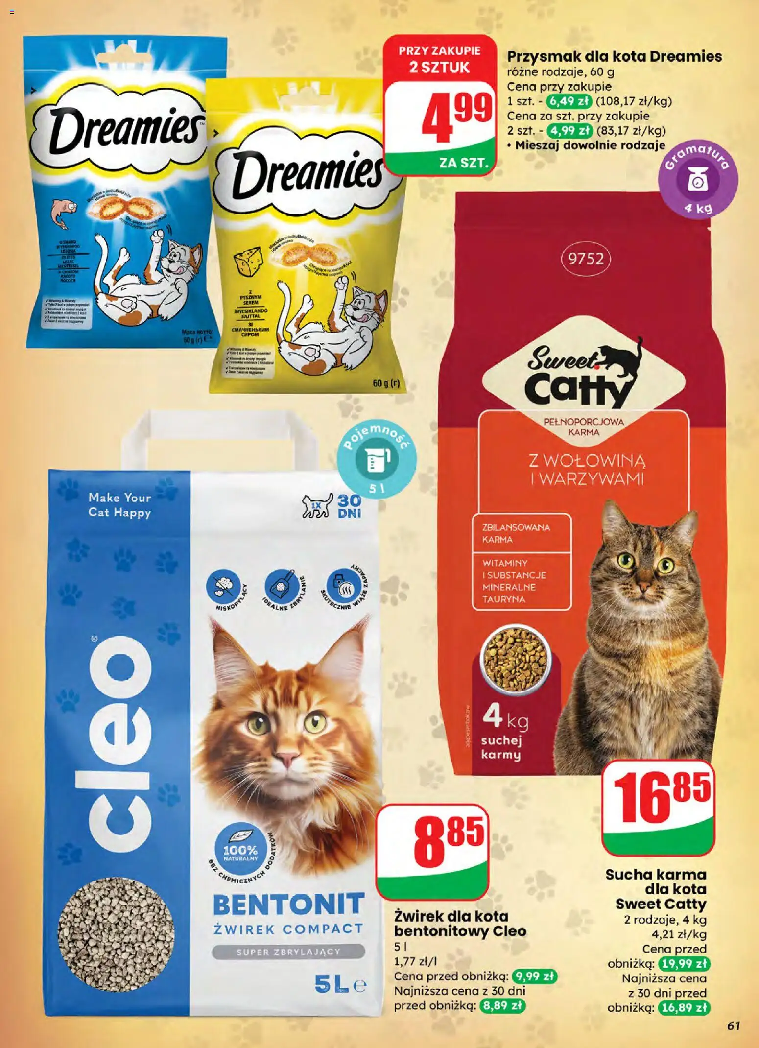 Dino Gazetka od 05.11.2025 | Strona: 61 | Produkty: Żwirek dla kota, Karma dla kota, Wołowina