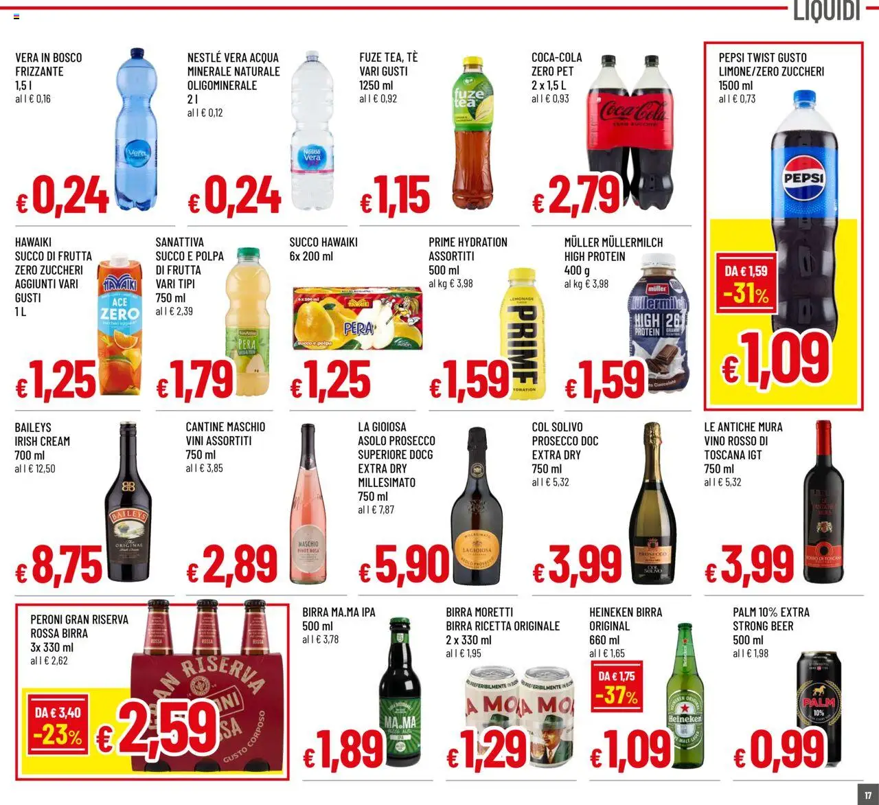 Volantino Galassia del 21.08.2025 | Pagina: 17 | Prodotti: Acqua, Frutta, Pepsi, Succo di frutta