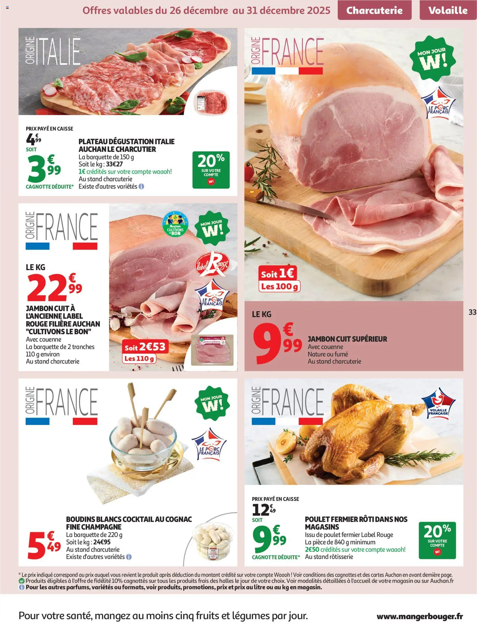 {H1} | Page: 33 | Produits: Plateau, Cognac, Jambon, Porc