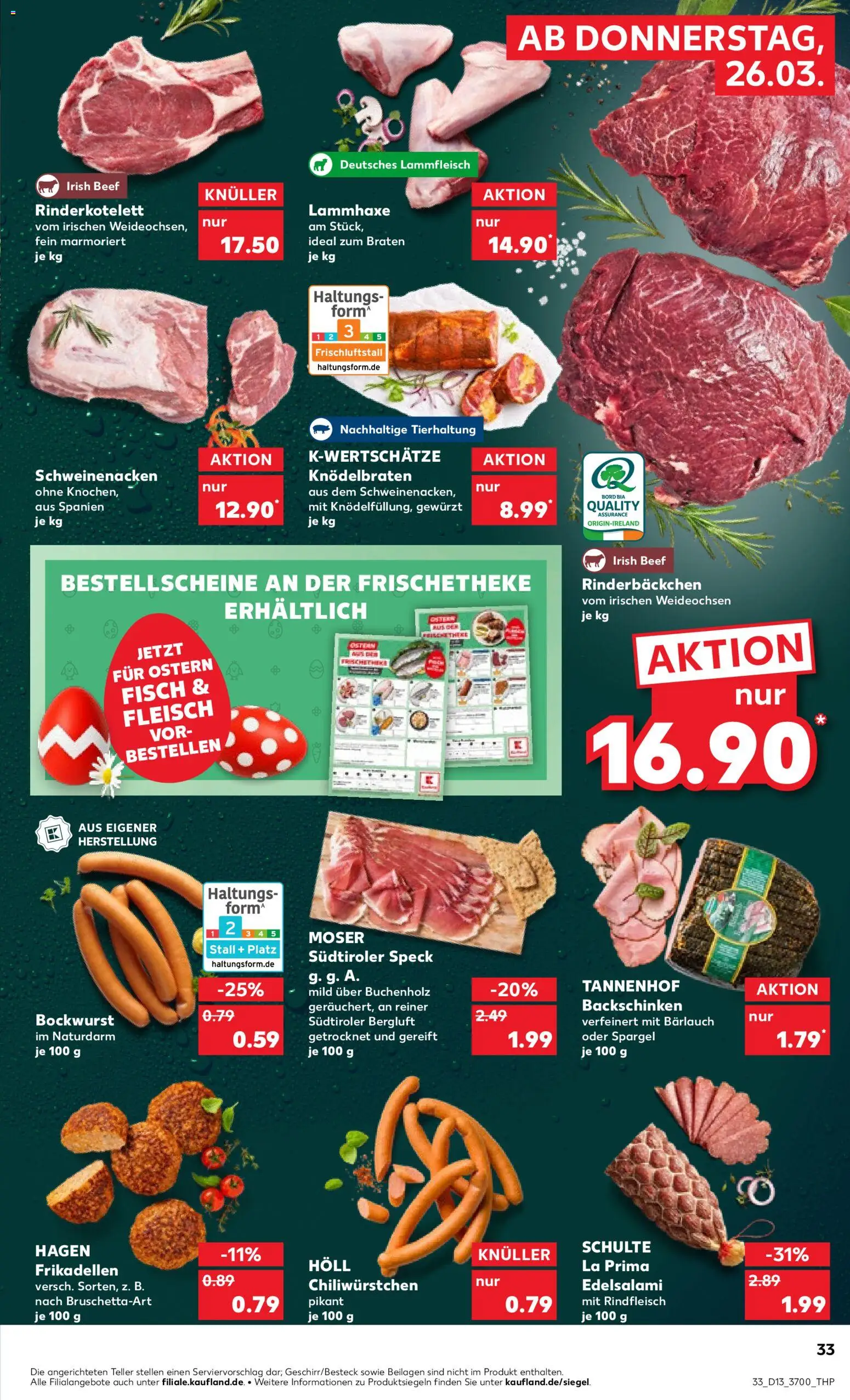 Kaufland Prospekt Rostock	 – gültig ab 26.03.2026 | Seite: 33 | Produkte: Fisch, Rindfleisch, Steak, Fleisch