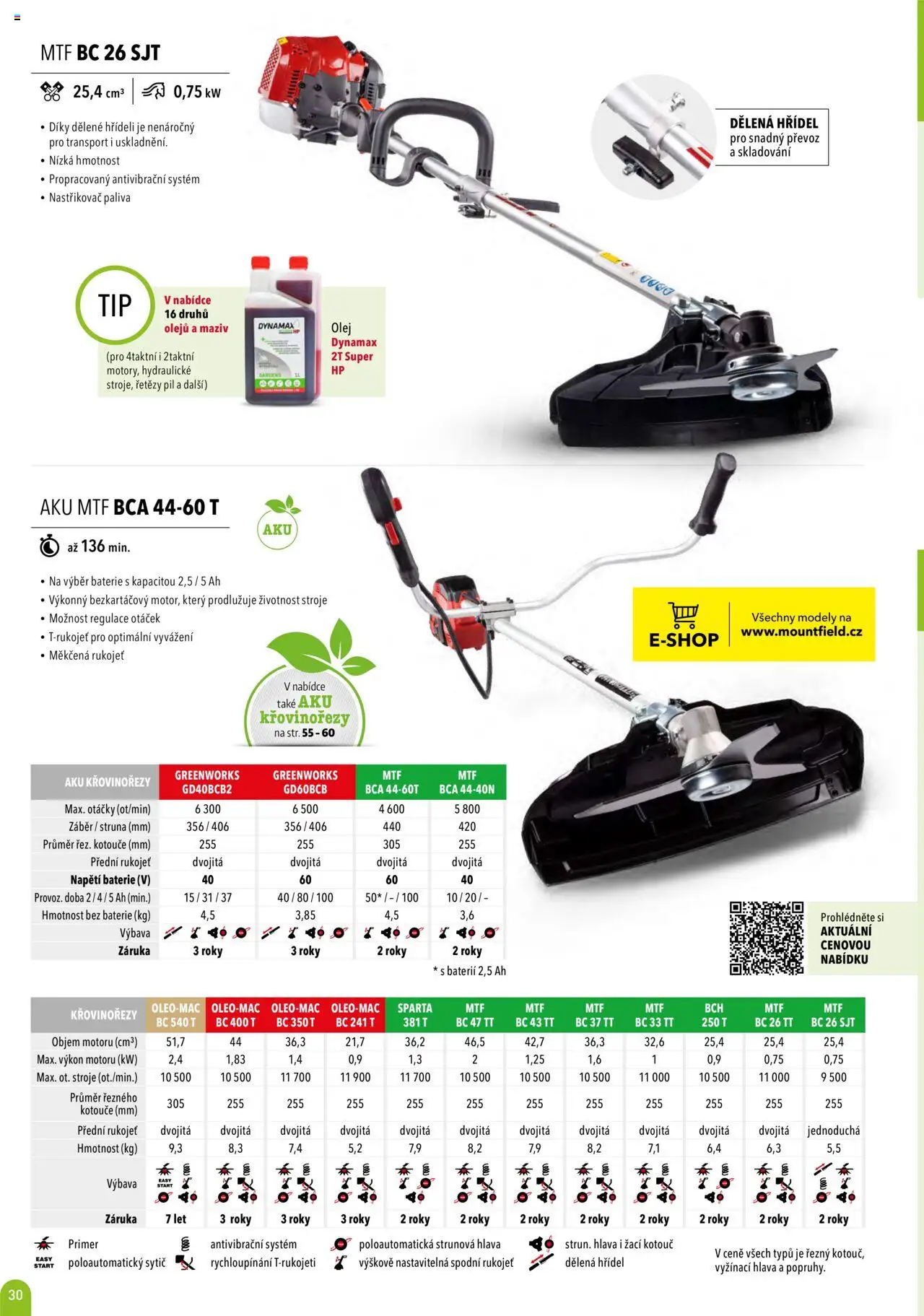 Mountfield katalog 2025 od 16.04.2025 | Strana: 30 | Produkty: Olej, Modely, Baterie
