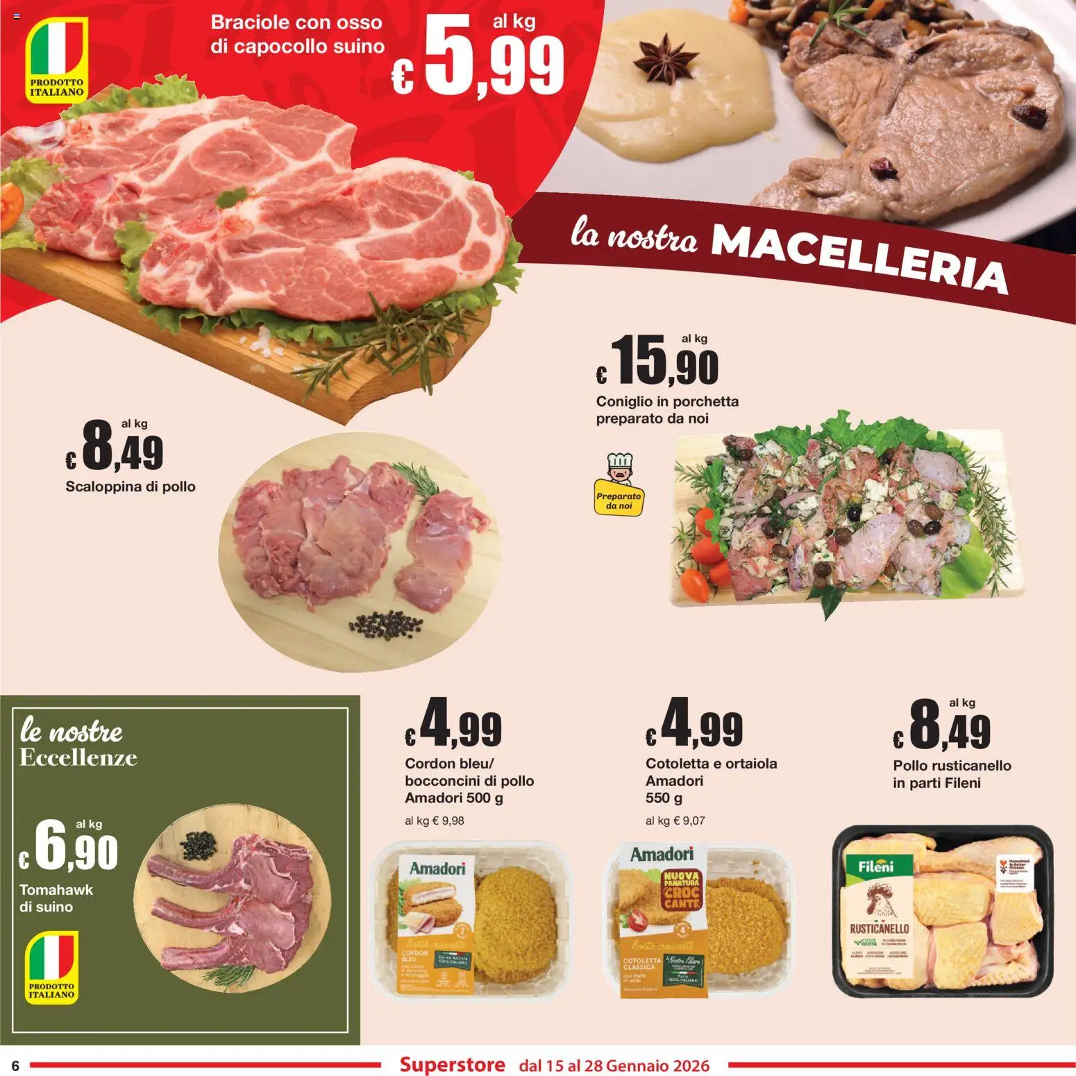 Volantino Sì con Te del 15.01.2026 | Pagina: 6 | Prodotti: Porchetta, Pollo, Suino