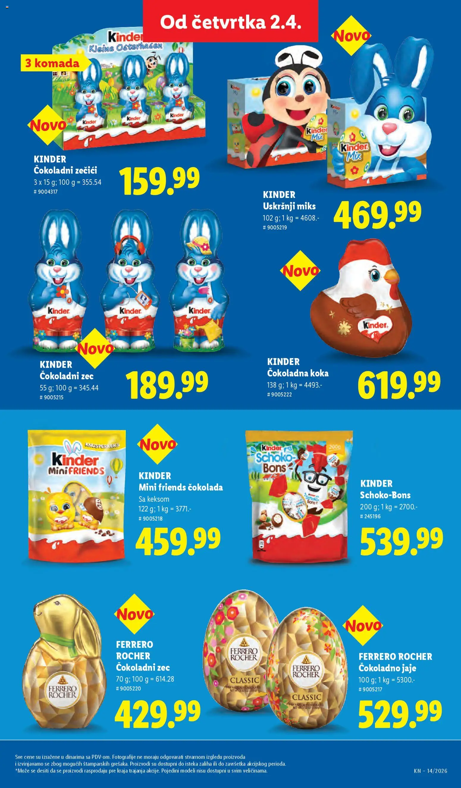 Lidl katalog - važi od 02.04.2026 | Strana: 59 | Proizvode: Čokolada, Ferrero