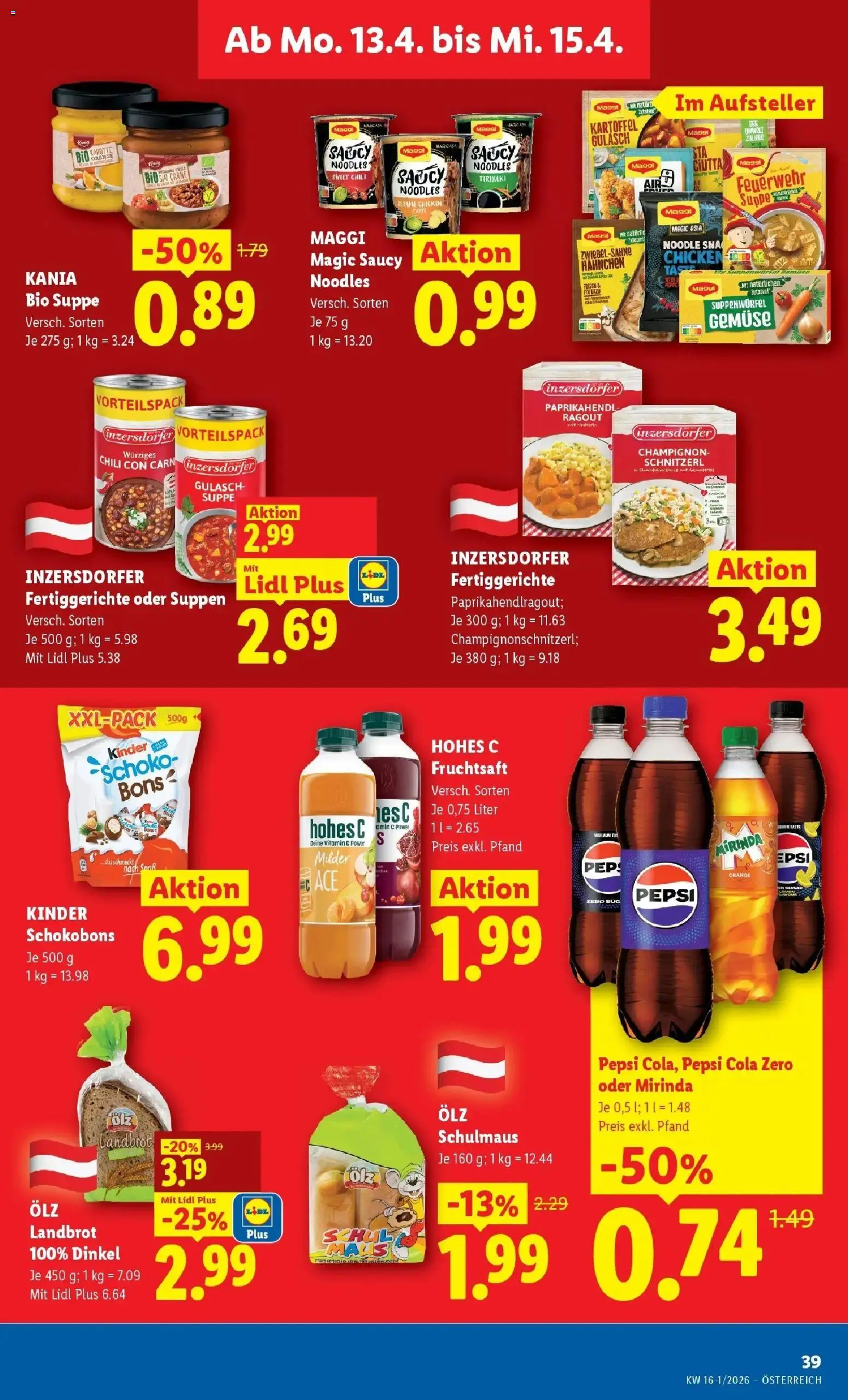 Lidl Flugblatt - Wien, Langenzersdorf, Zwettl gültig ab 08.04.2026 | Seite: 42 | Produkte: Gemüse, Fertiggerichte, Maus, Brot
