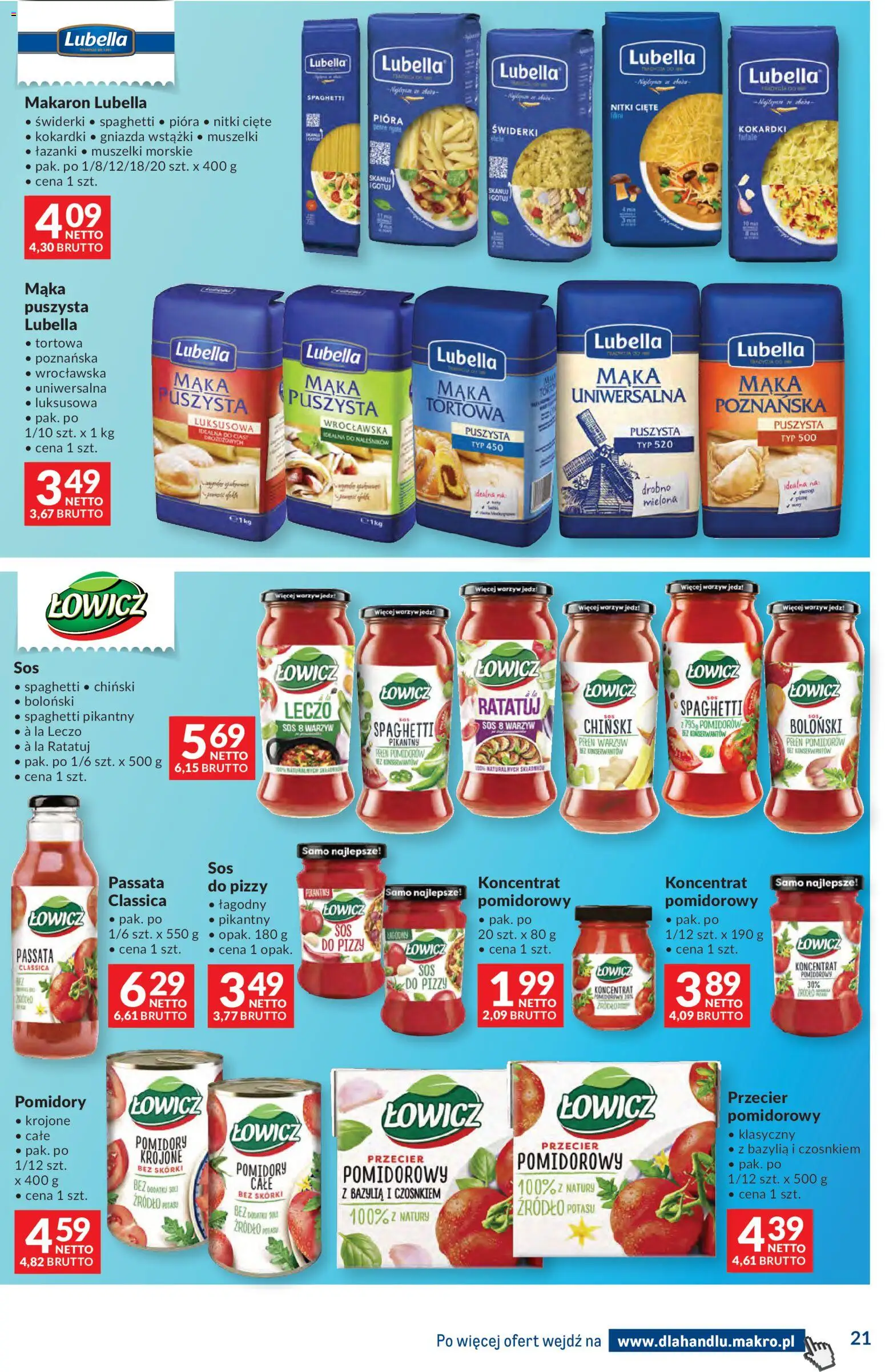 Makro Gazetka - Dystrybucja do sklepów od 03.02.2026 | Strona: 21 | Produkty: Bazylia, Pomidory, Makaron, Sos