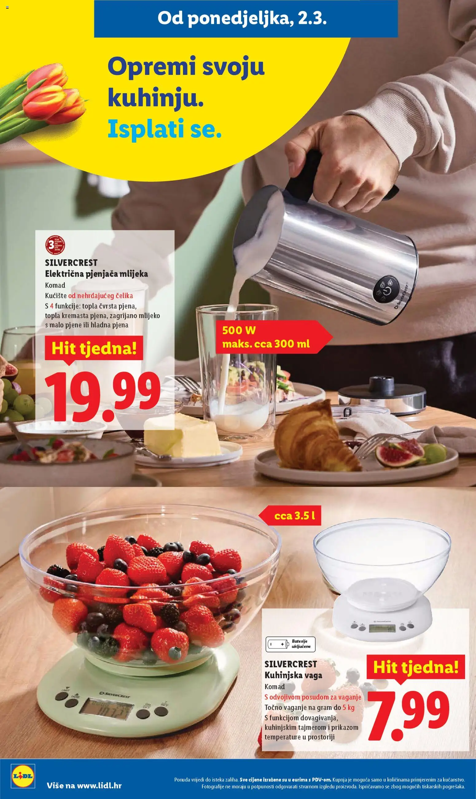 Lidl katalog | vrijedi od 02.03.2026 | Stranica: 24 | Proizvodi: Mlijeko, Kuhinjska vaga, Baterije, Vaga