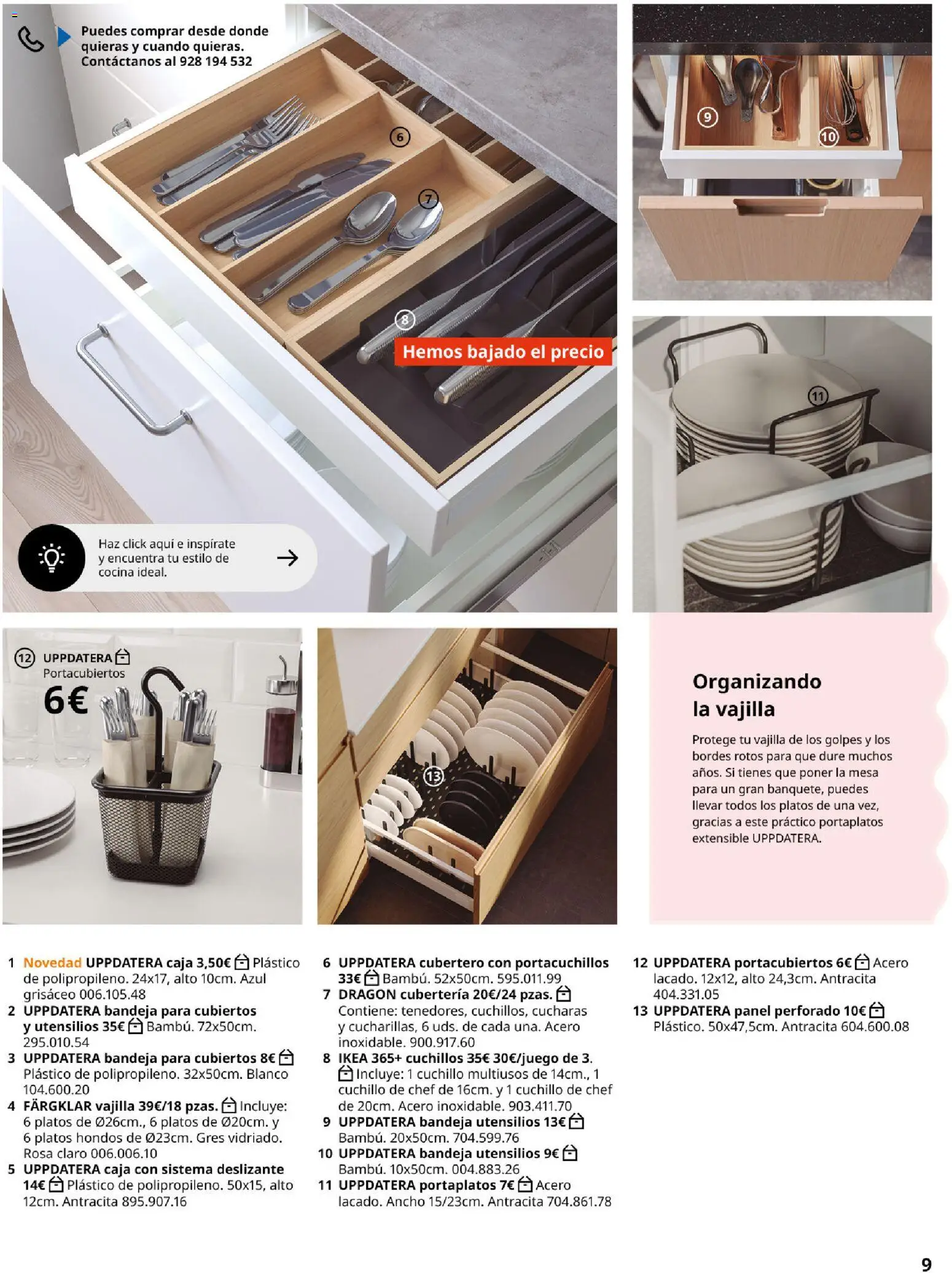 Catálogo IKEA Organización en el hogar │ válido desde el 15.01.2026 | Página: 9 | Productos: Βρεφικό κρεβάτι, Bandeja, Cubertería, Caja