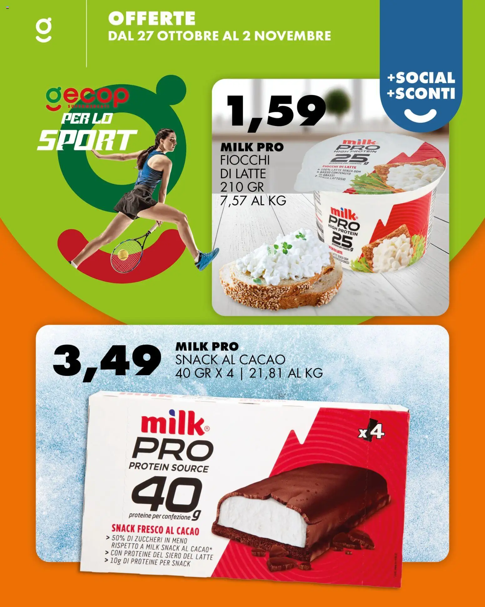 Volantino GECOP del 27.10.2025 | Pagina: 8 | Prodotti: Fiocchi di latte, Fiocchi, Latte, Cacao