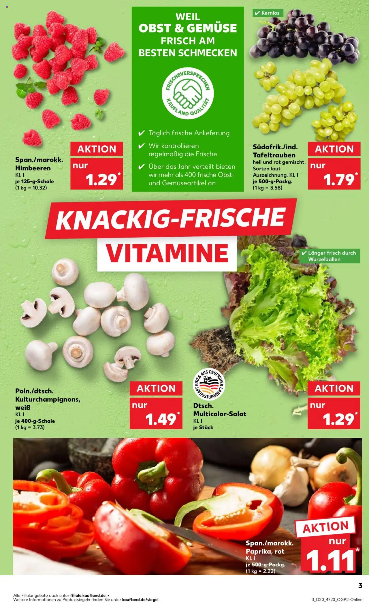 Kaufland - Hannover, Bornumer Straße 141 - gültig ab dem 15.05.2025 | Seite: 3 | Produkte: Himbeeren, Gemüse, Obst