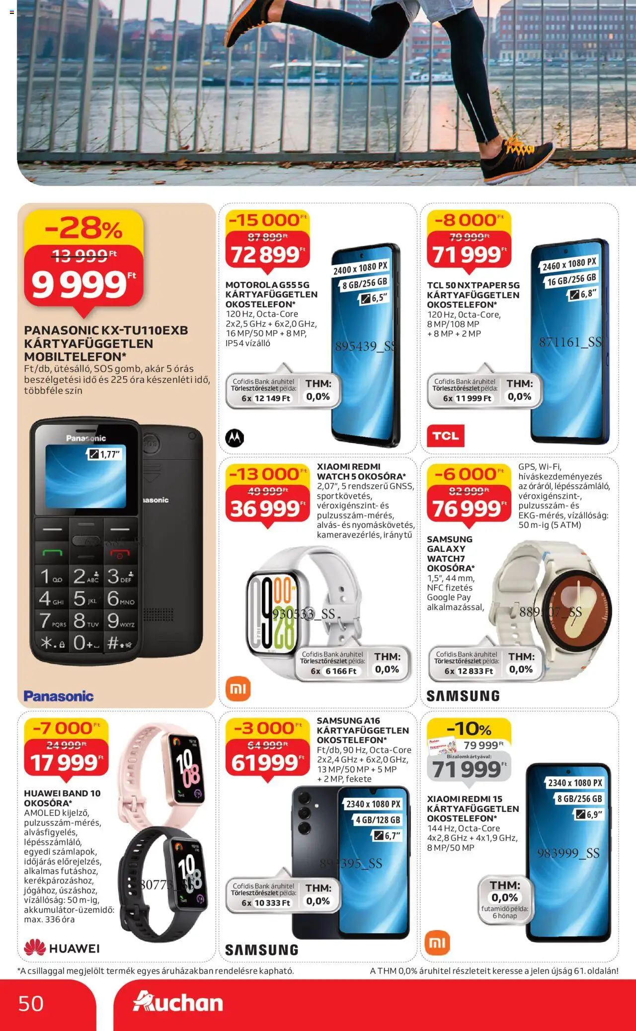Auchan akciós ujság - amely érvényes a következő dátumtól: 09.10.2025 | Oldal: 50 | Termékek: Xiaomi, Samsung, Óra