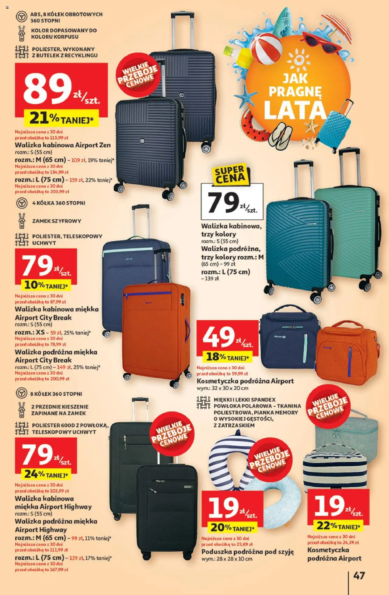 Auchan Gazetka - Jak Pragnę Lata Hipermarket od 20.06.2025 | Strona: 51 | Produkty: Walizka, Poduszka