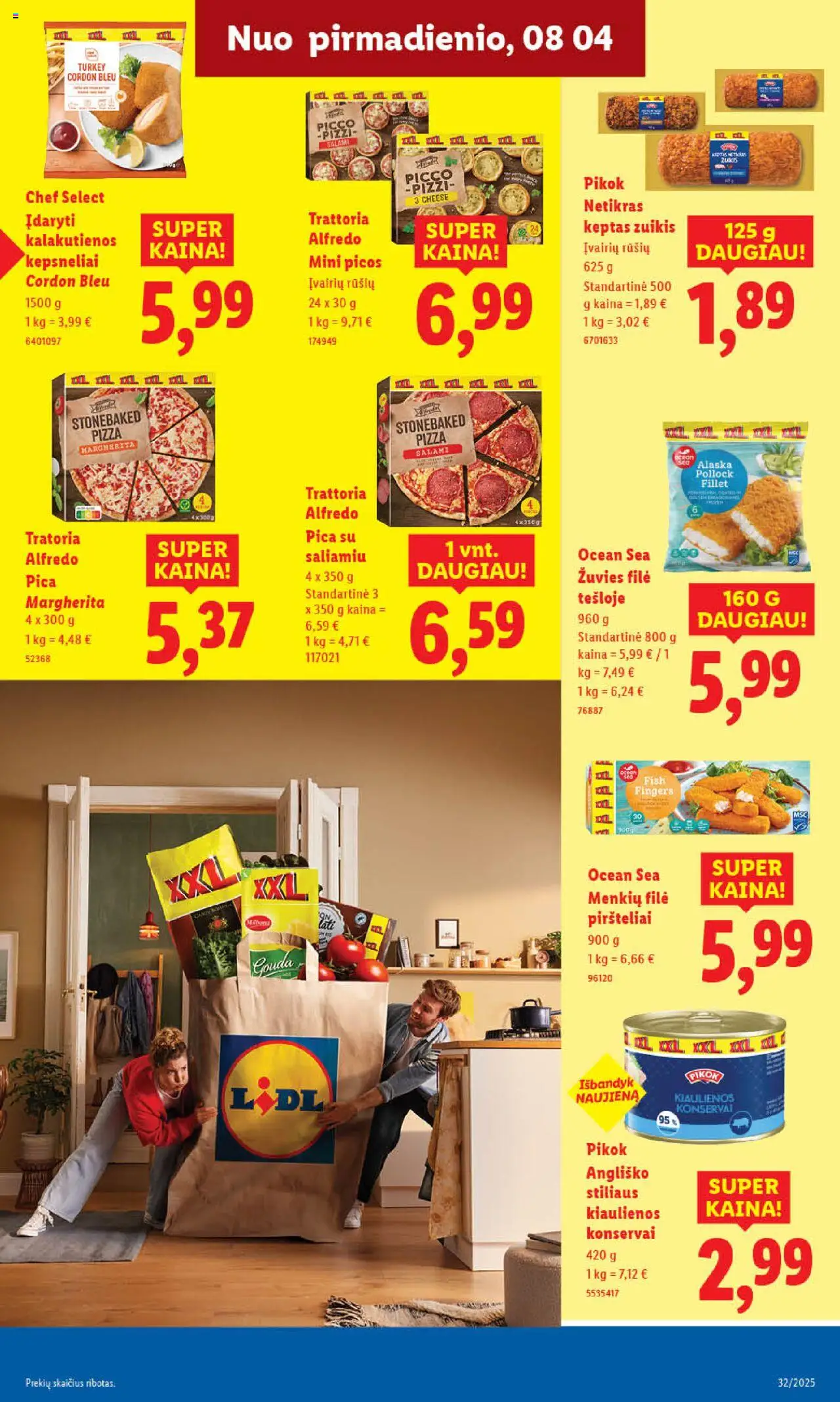 LIDL leidinys│galioja nuo 07.08.2025 | Puslapis: 25 | Prekių: Kiaulienos, Konservai, Pica