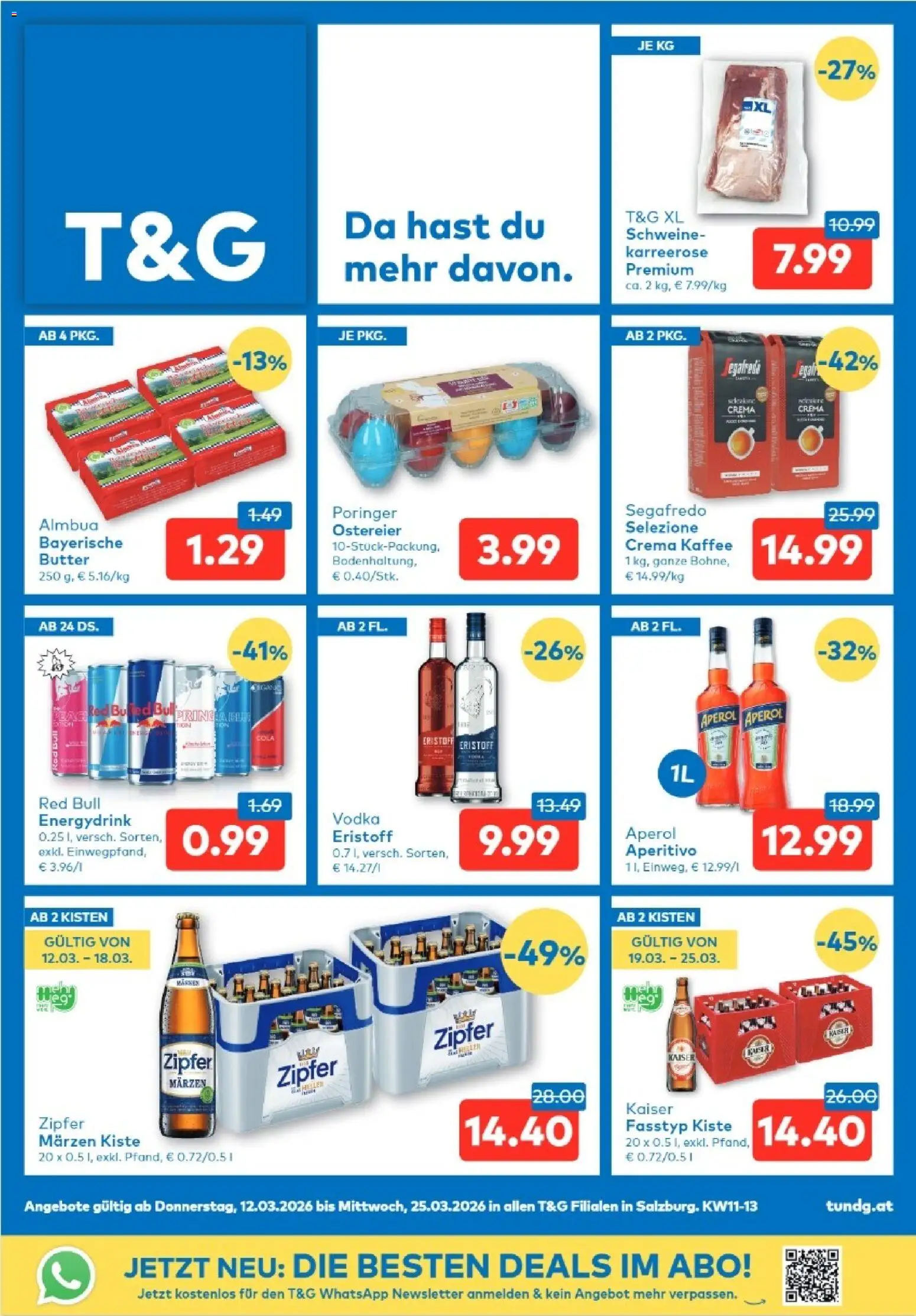 T&G - Salzburg gültig ab 12.03.2026 | Seite: 1 | Produkte: Butter, Kaffee