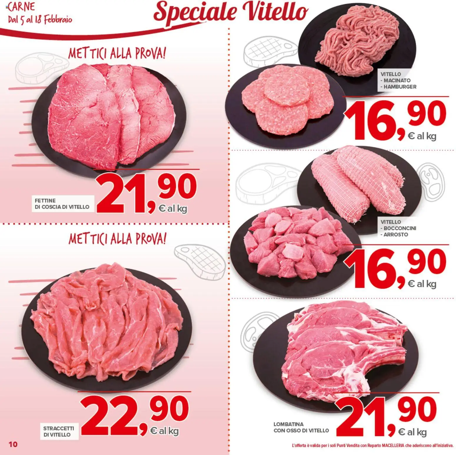 Volantino Todis del 05.02.2026 | Pagina: 10 | Prodotti: Arrosto, Vitello, Hamburger, Macinato