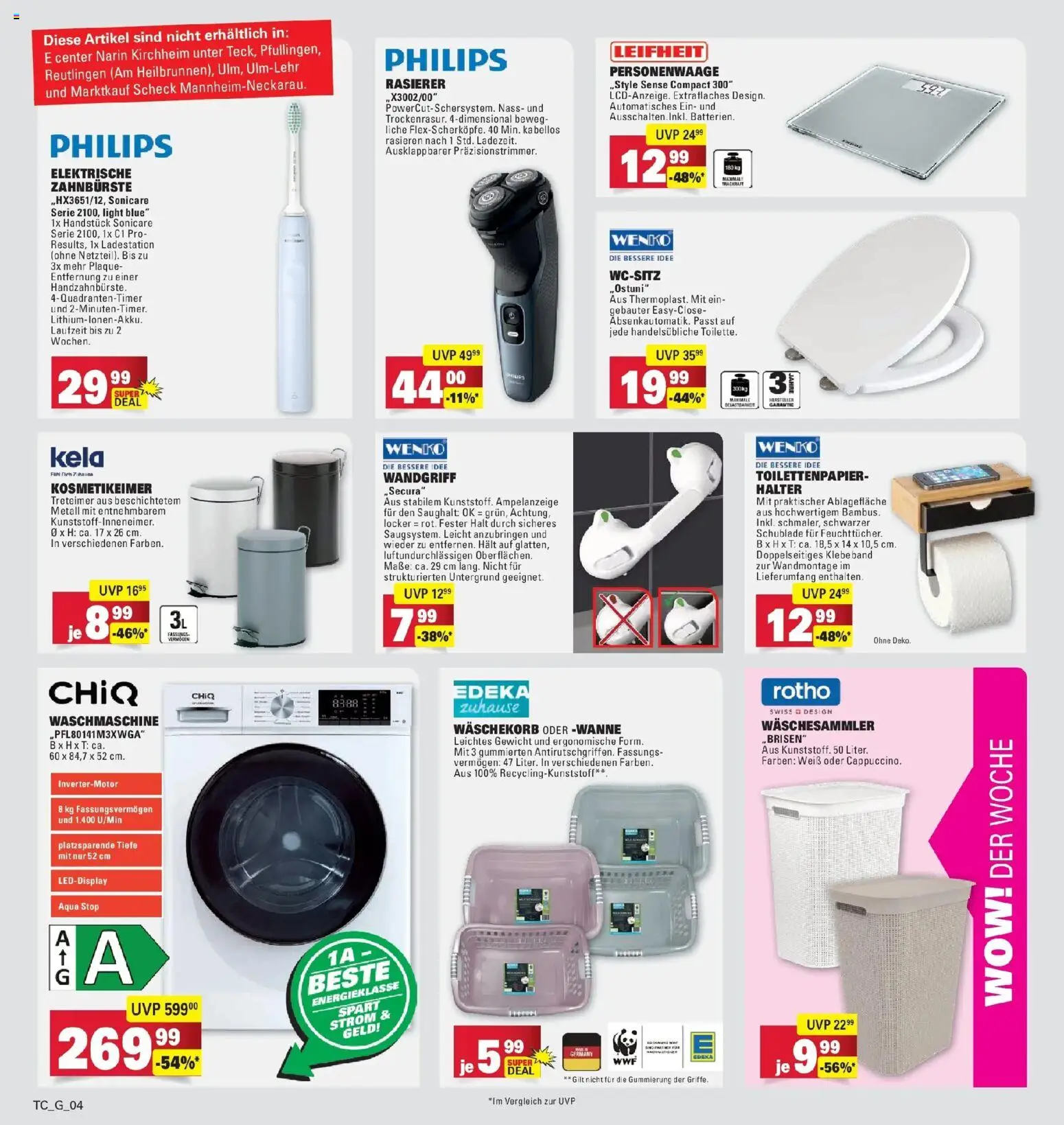 Angebote – gültig ab 16.03.2026 | Seite: 36 | Produkte: Gewicht, Rasierer, Zahnbürste, Toilettenpapier