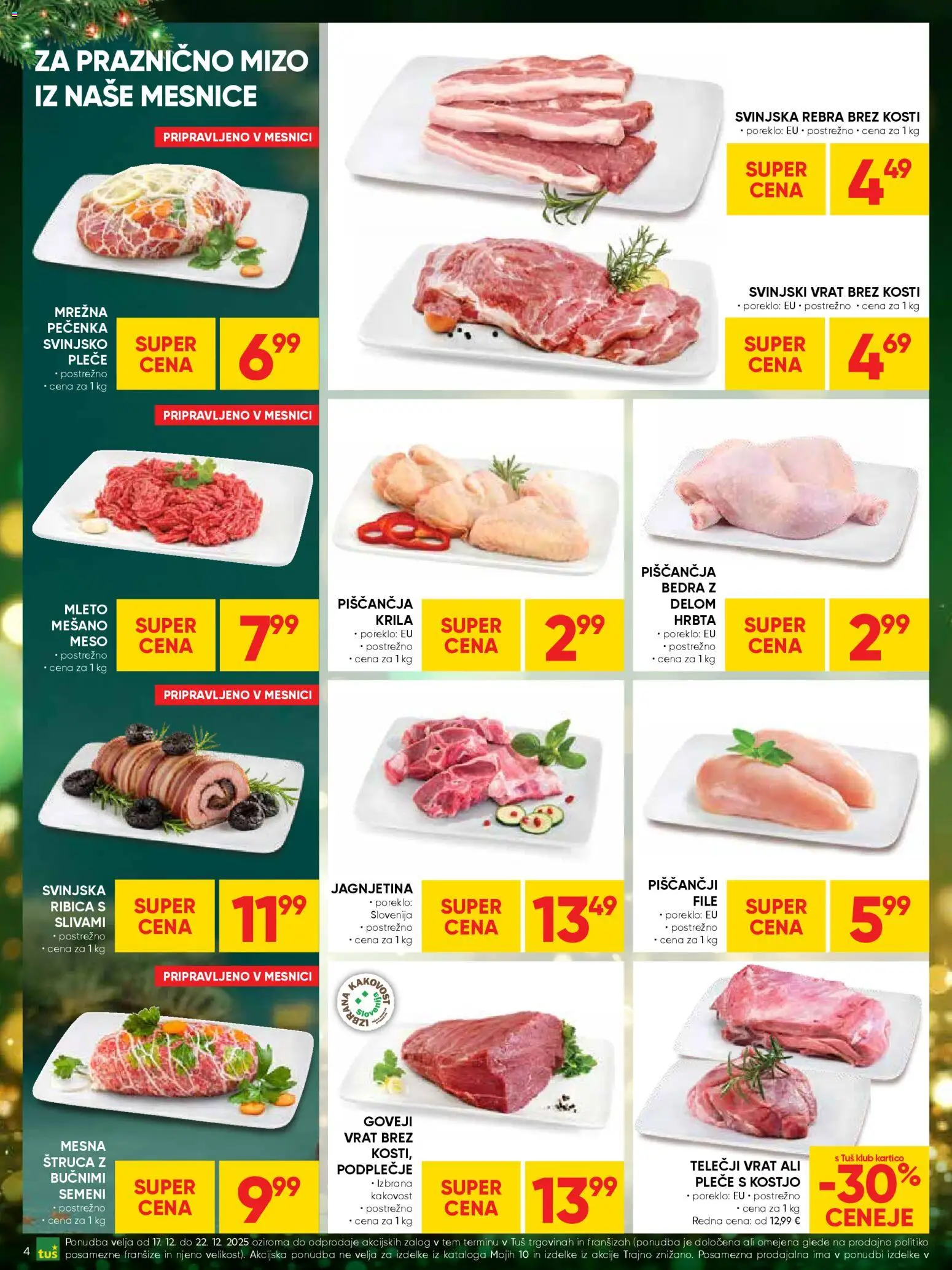 Novi Tuš katalog ponudbe – veljaven od 17.12.2025 | Stran: 4 | Izdelki: Piščančja bedra